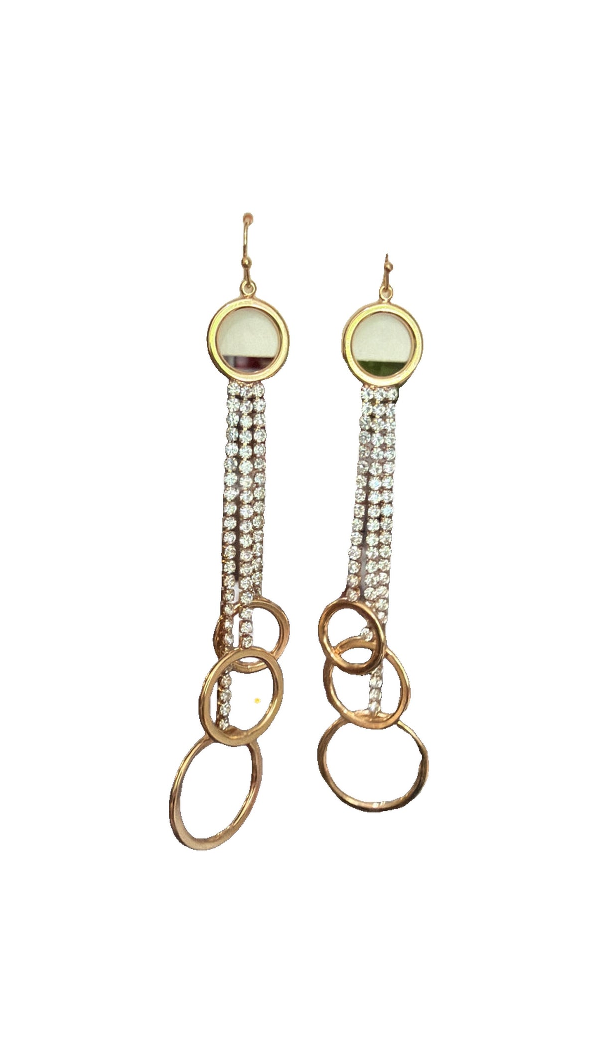 Rhinestone Fringe & Hoop Earrings 4.25” - The BLVD