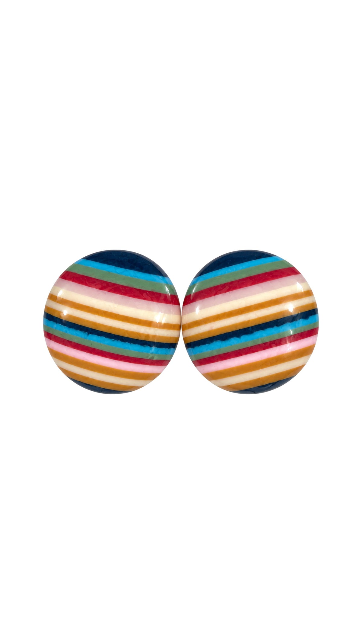 Retro Stripe Disc Earrings 1.5” - The BLVD