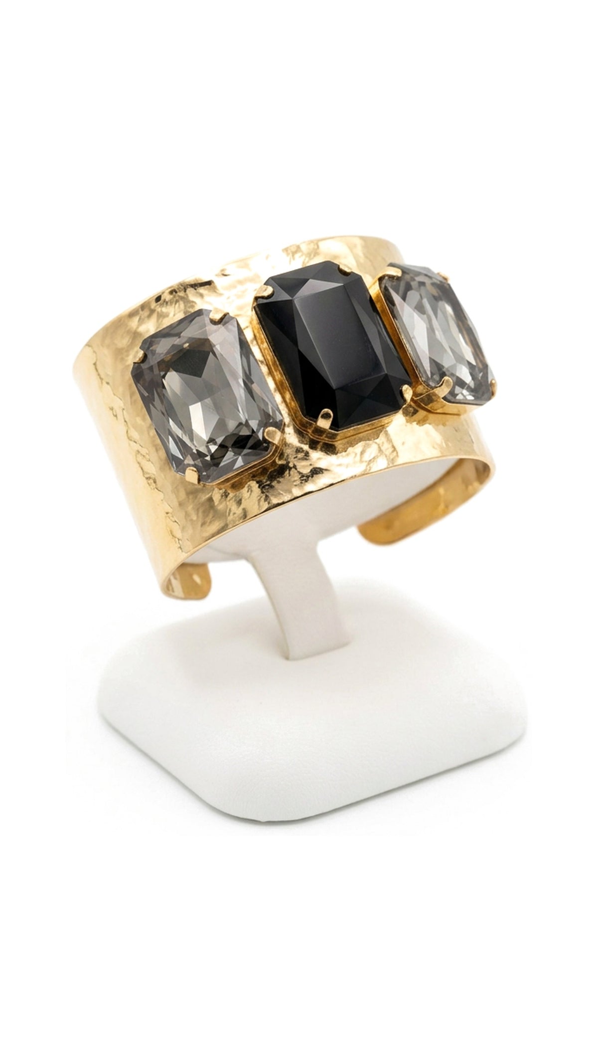 Three-Stone Gold-Plated Cuff - The BLVD