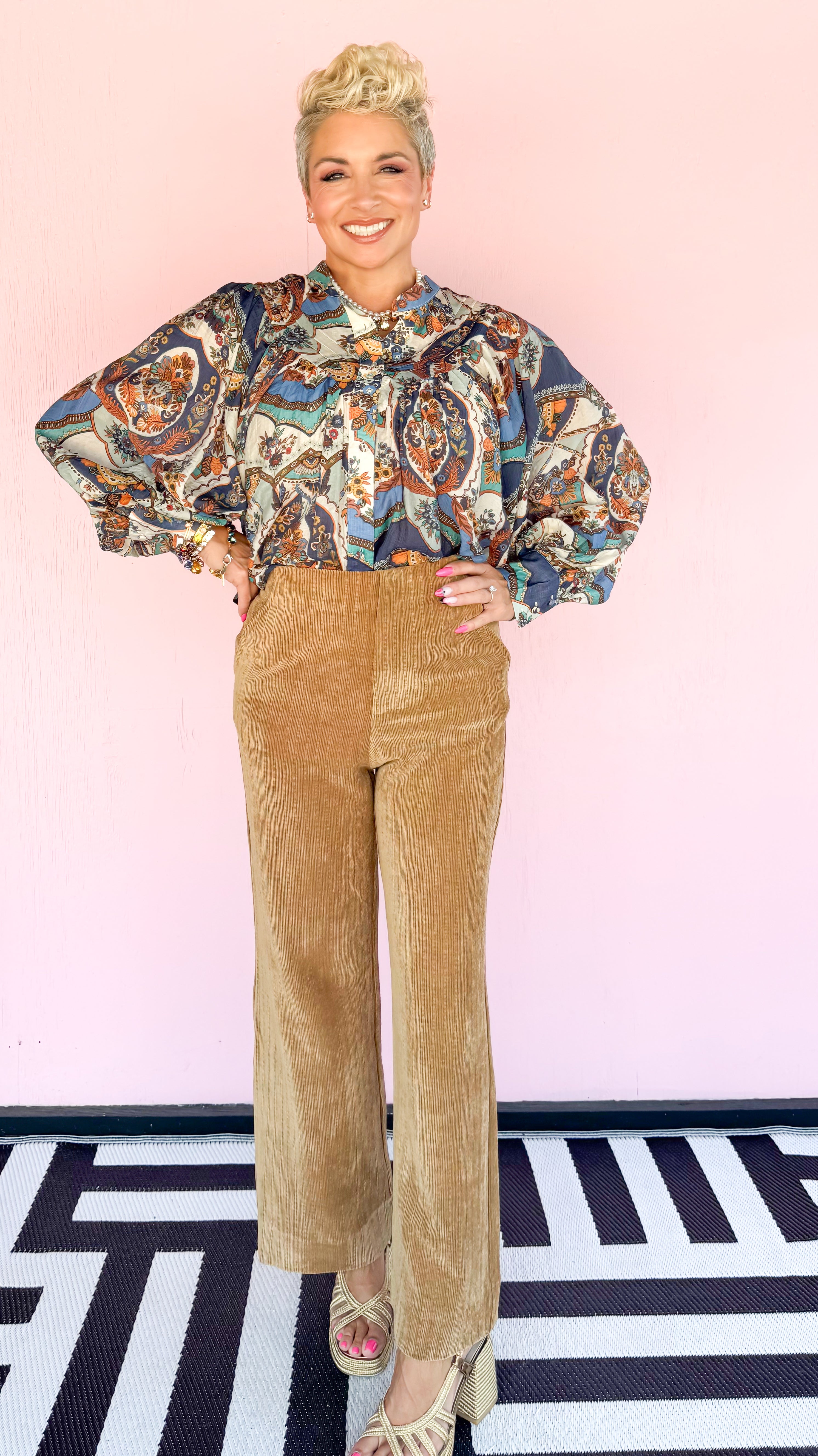 Missy Floral Blouse/Navy