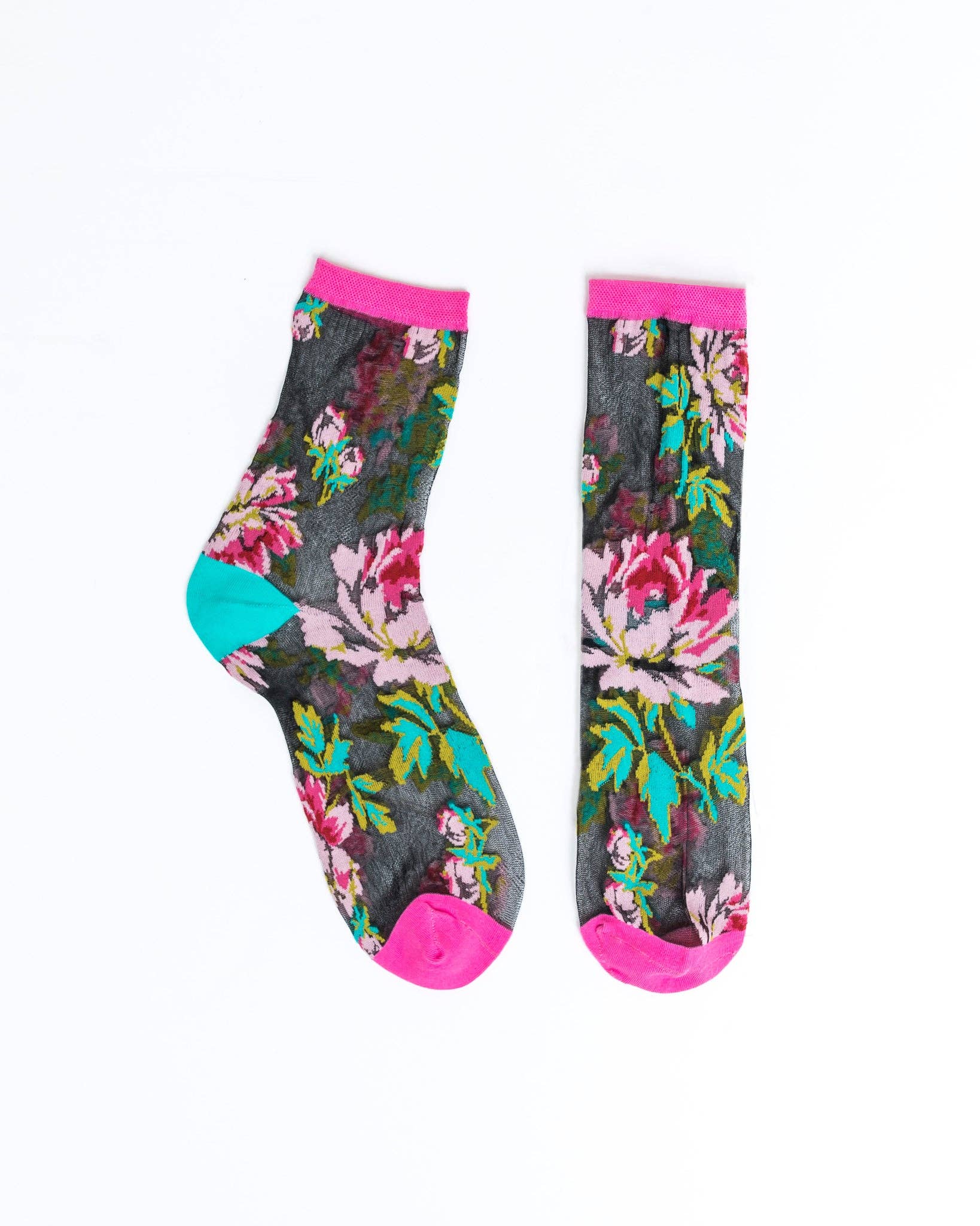 English Rose Black Sheer Ankle Sock - The BLVD