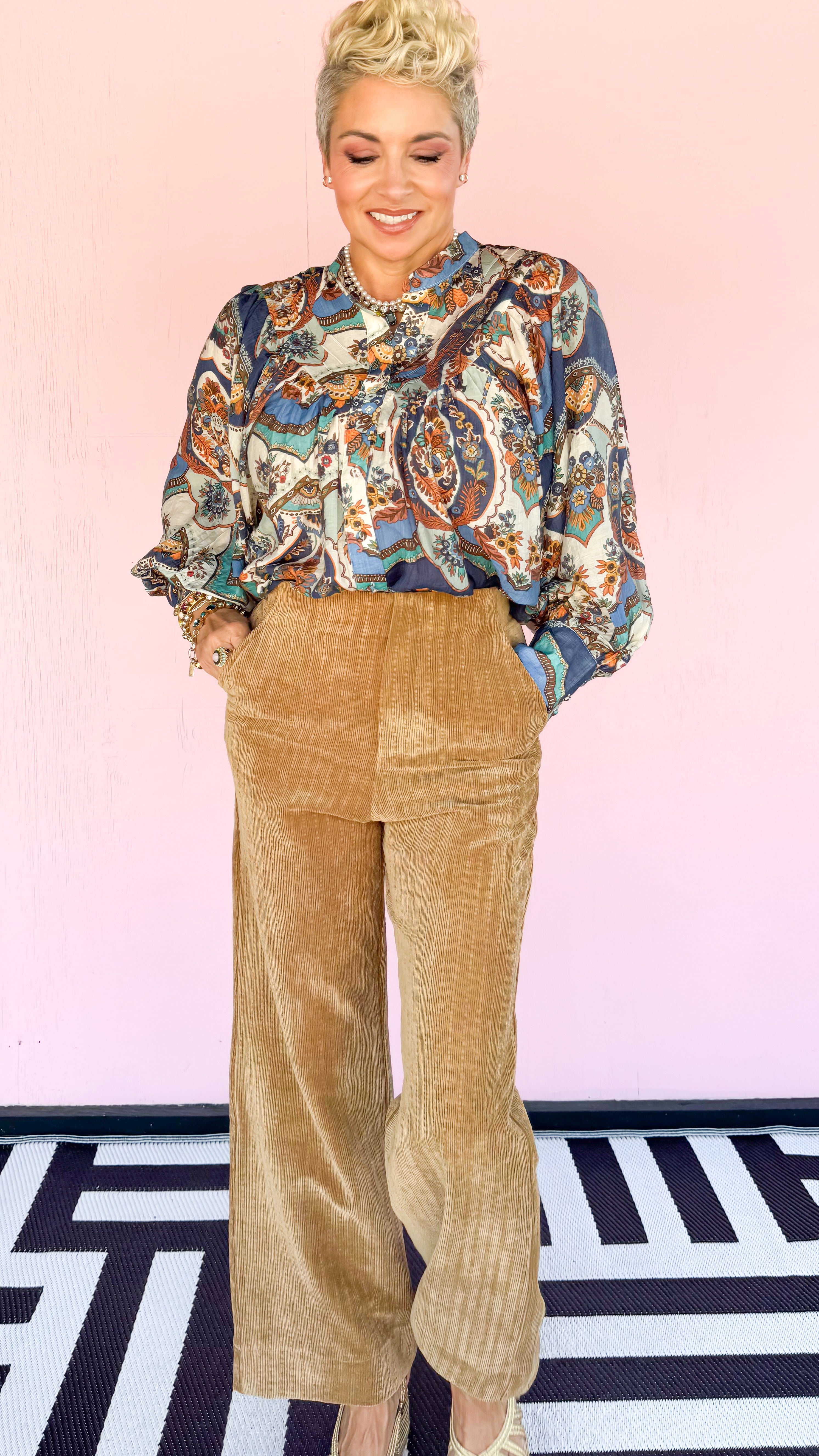 Missy Floral Blouse/Navy