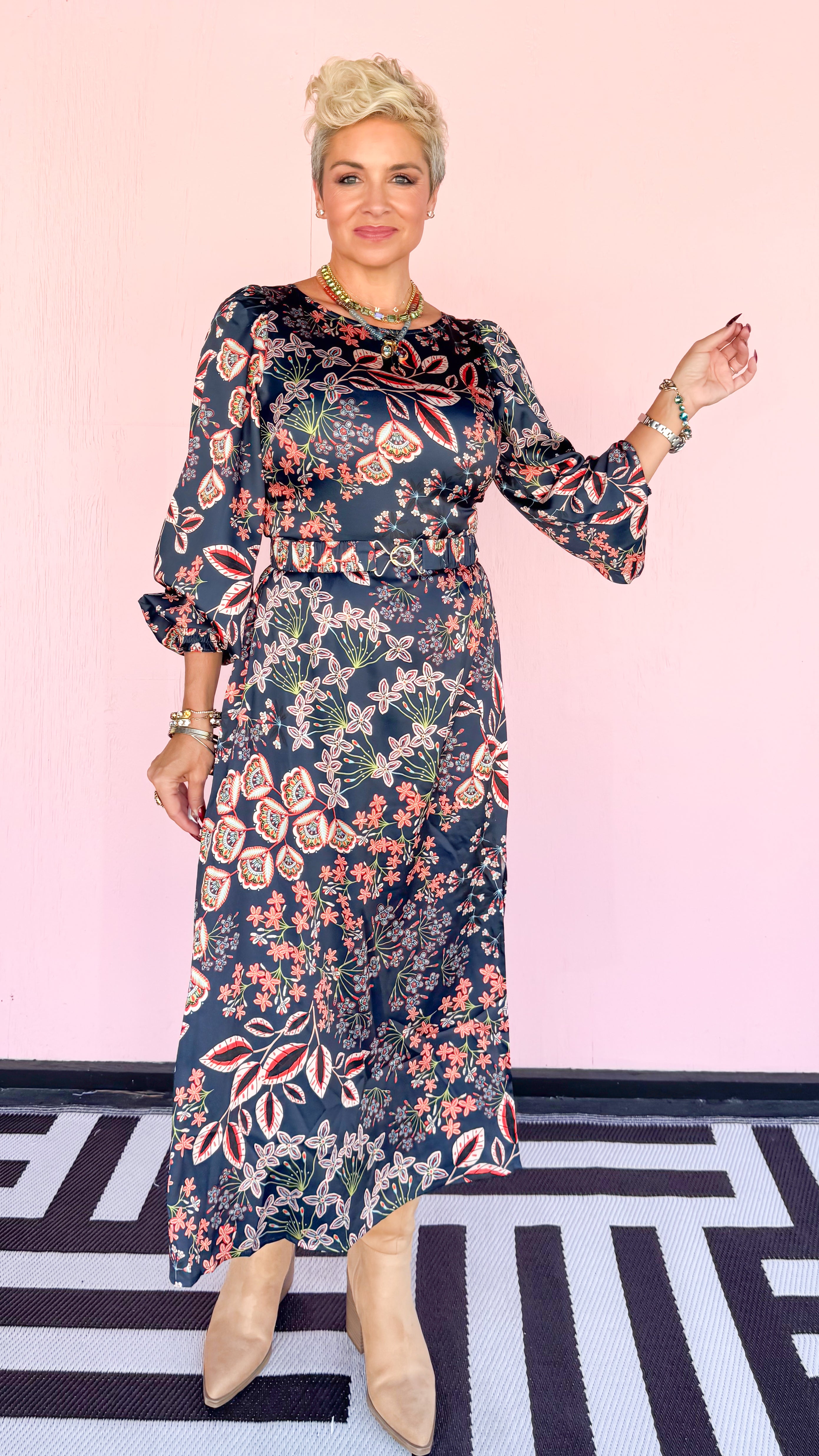 Maci Ballon Sleeve Maxi Dress