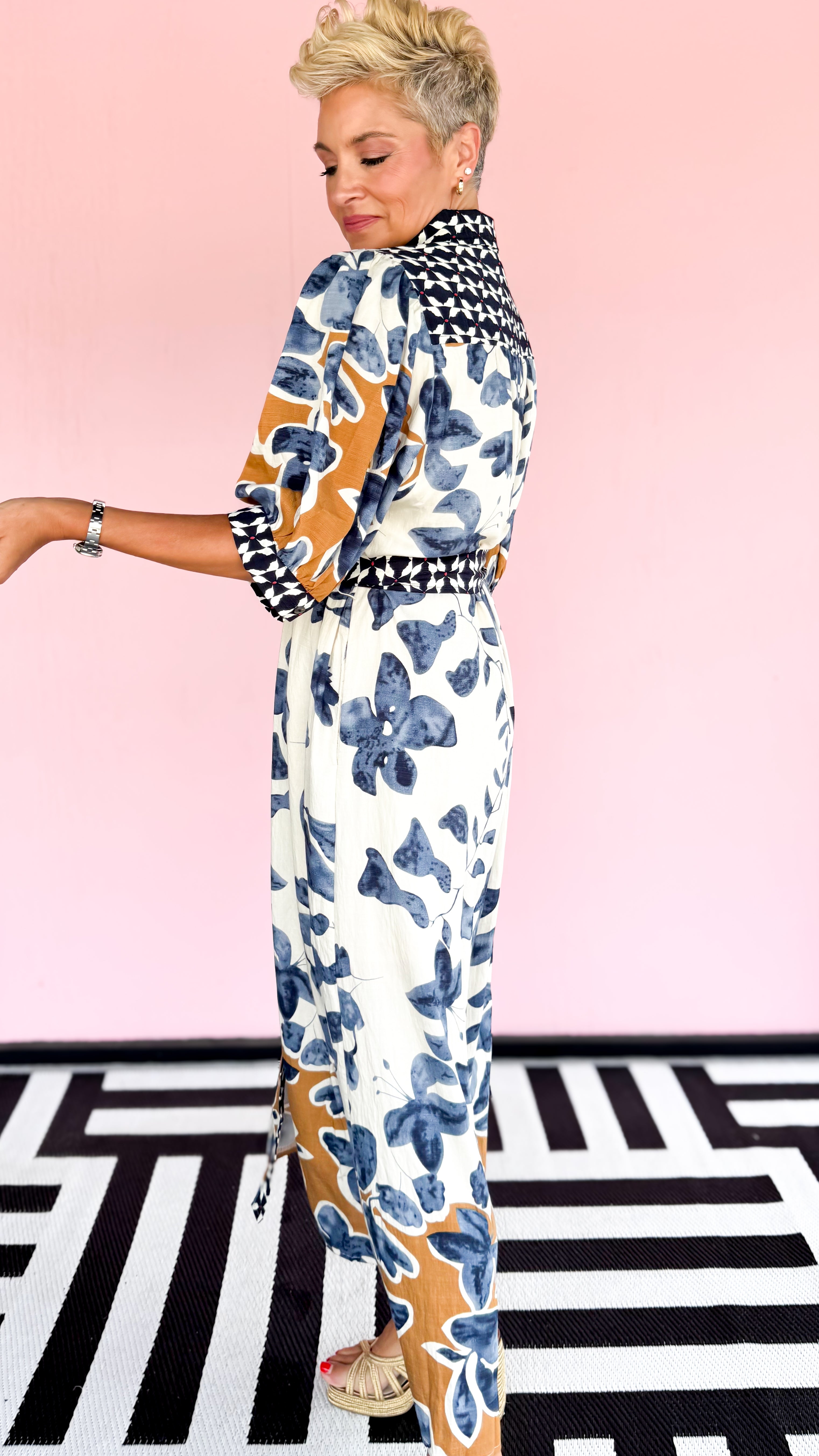 Moria Midi Shirt Dress/Blue