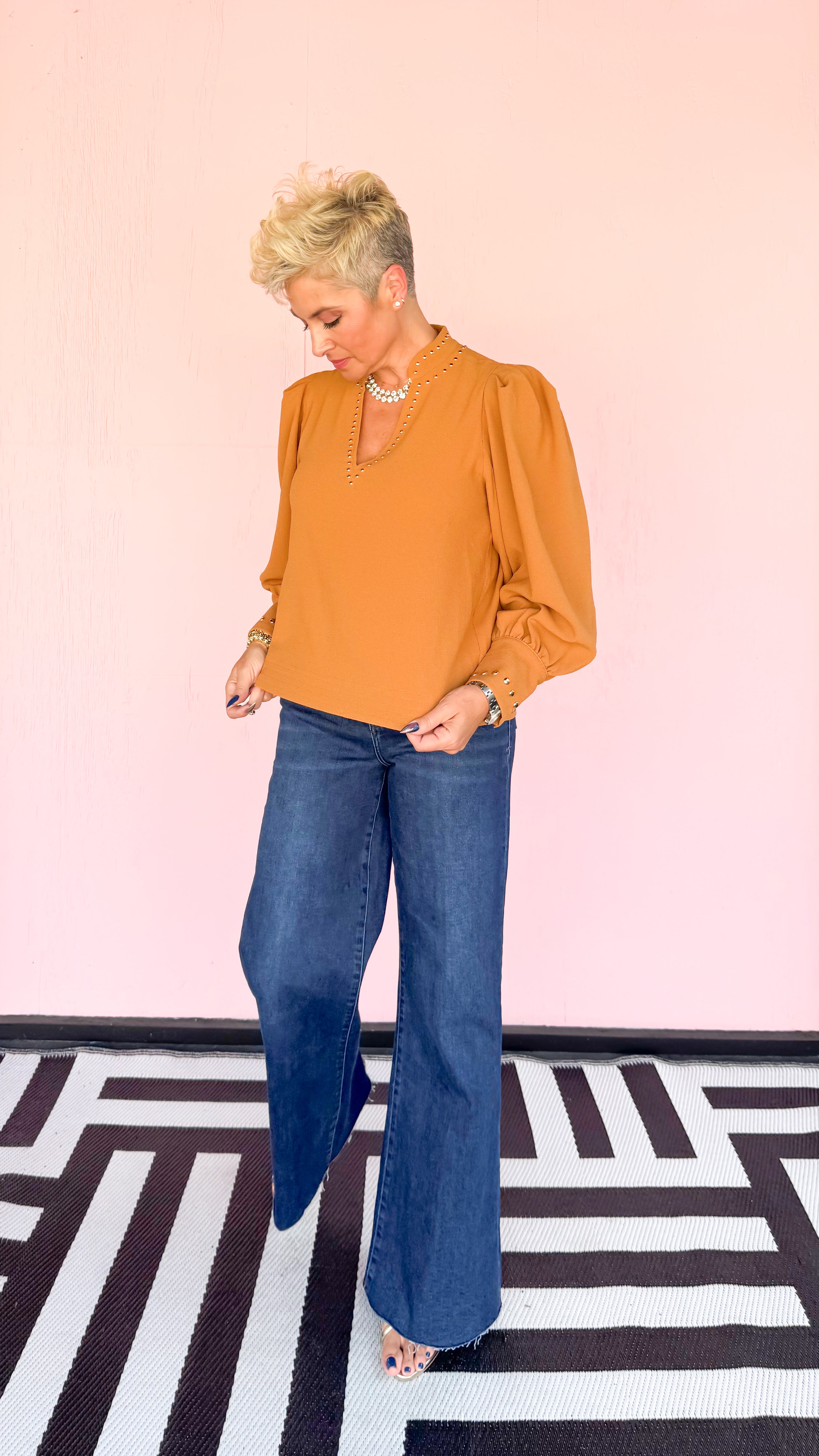 Hampton Brown Sugar Crepe Top