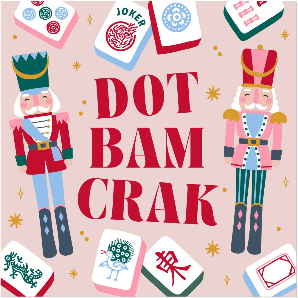 Dot Bam Crak Nutcracker mahjong cocktail napkins, pack of 20, original product photo