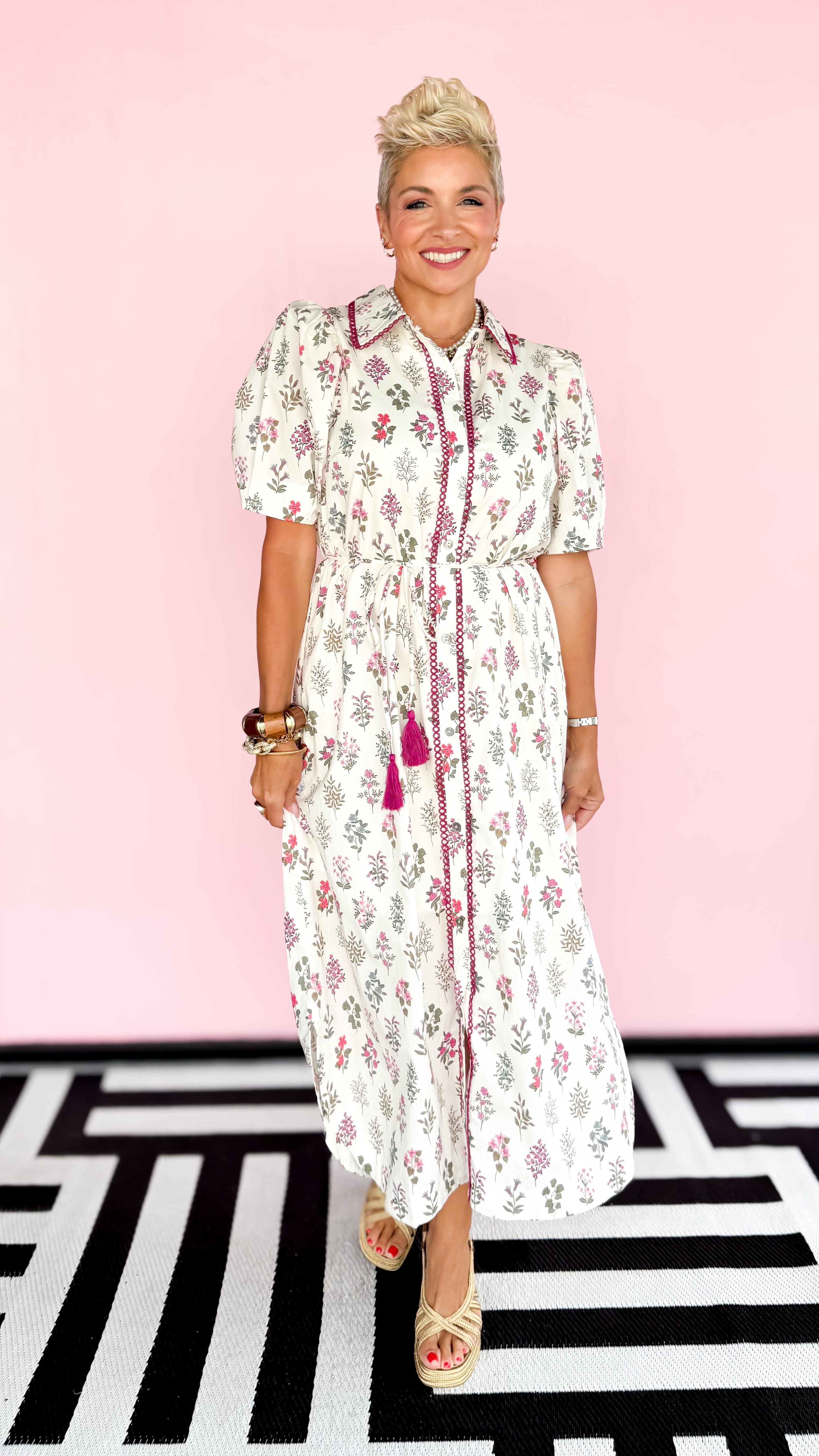 Patsy Floral Midi Dress/Cream - The BLVD
