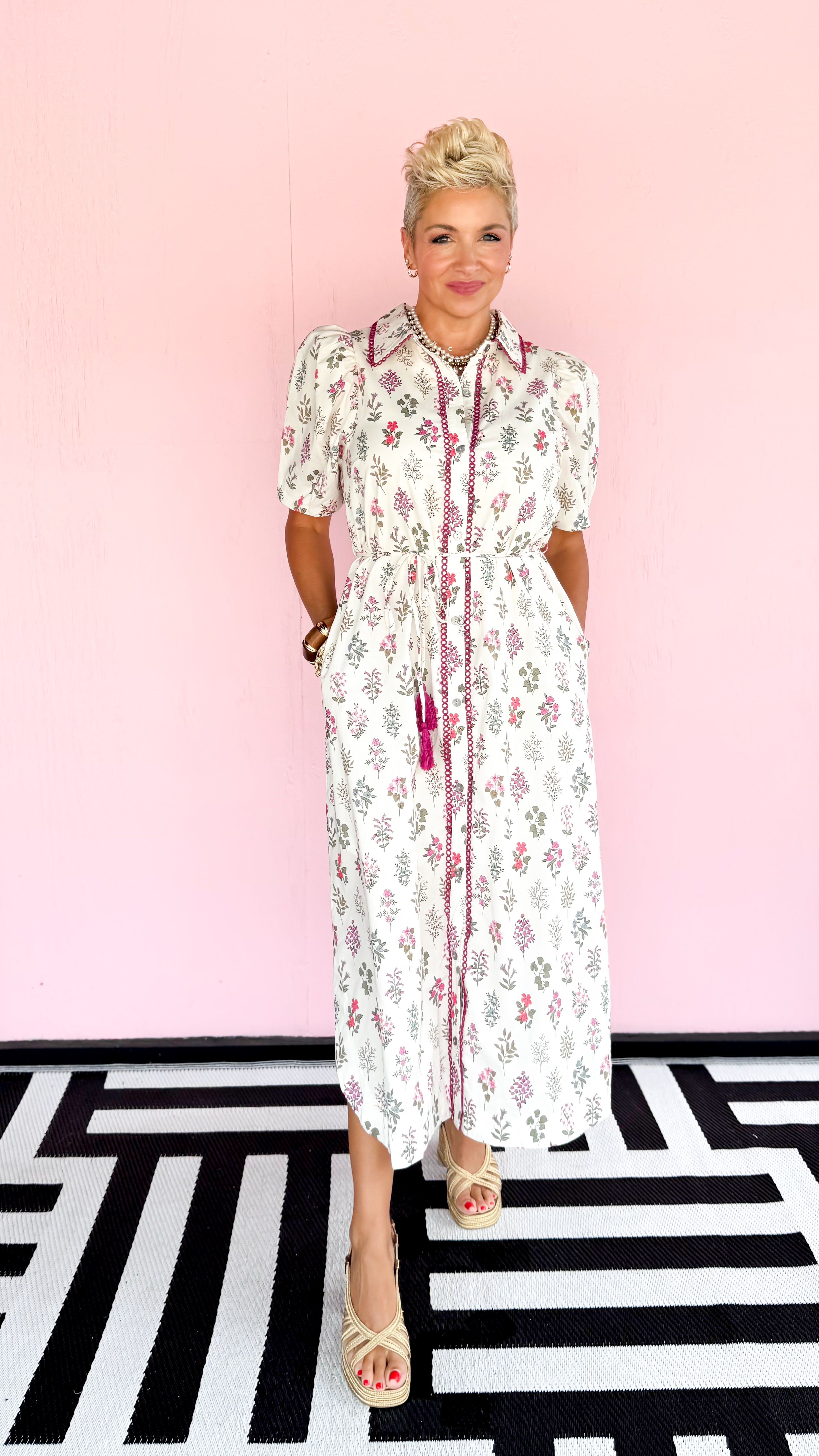 Patsy Floral Midi Dress/Cream