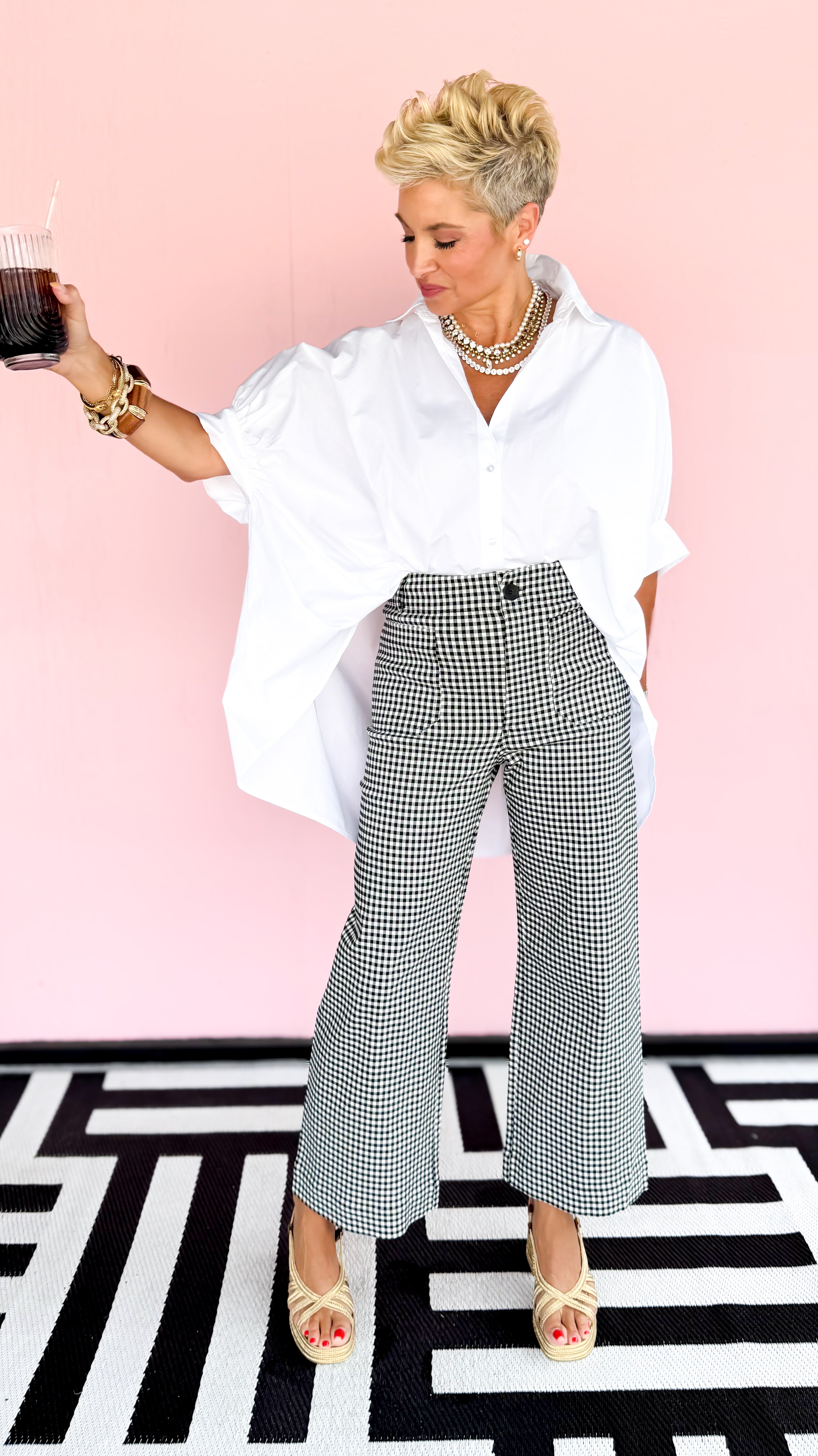 Oversized Short Sleeve Top in White
