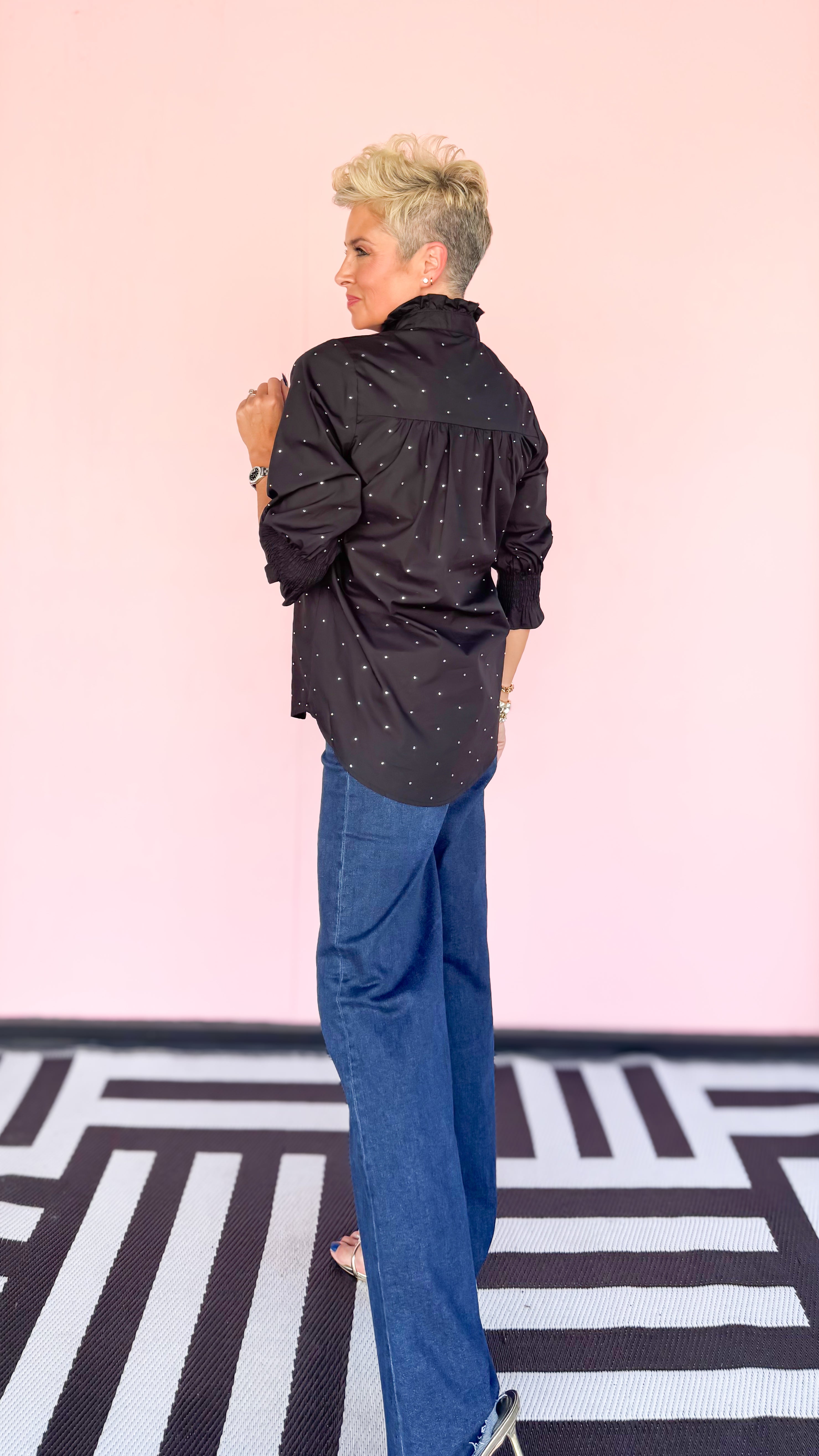 Kimberly Sparkle Top/Black