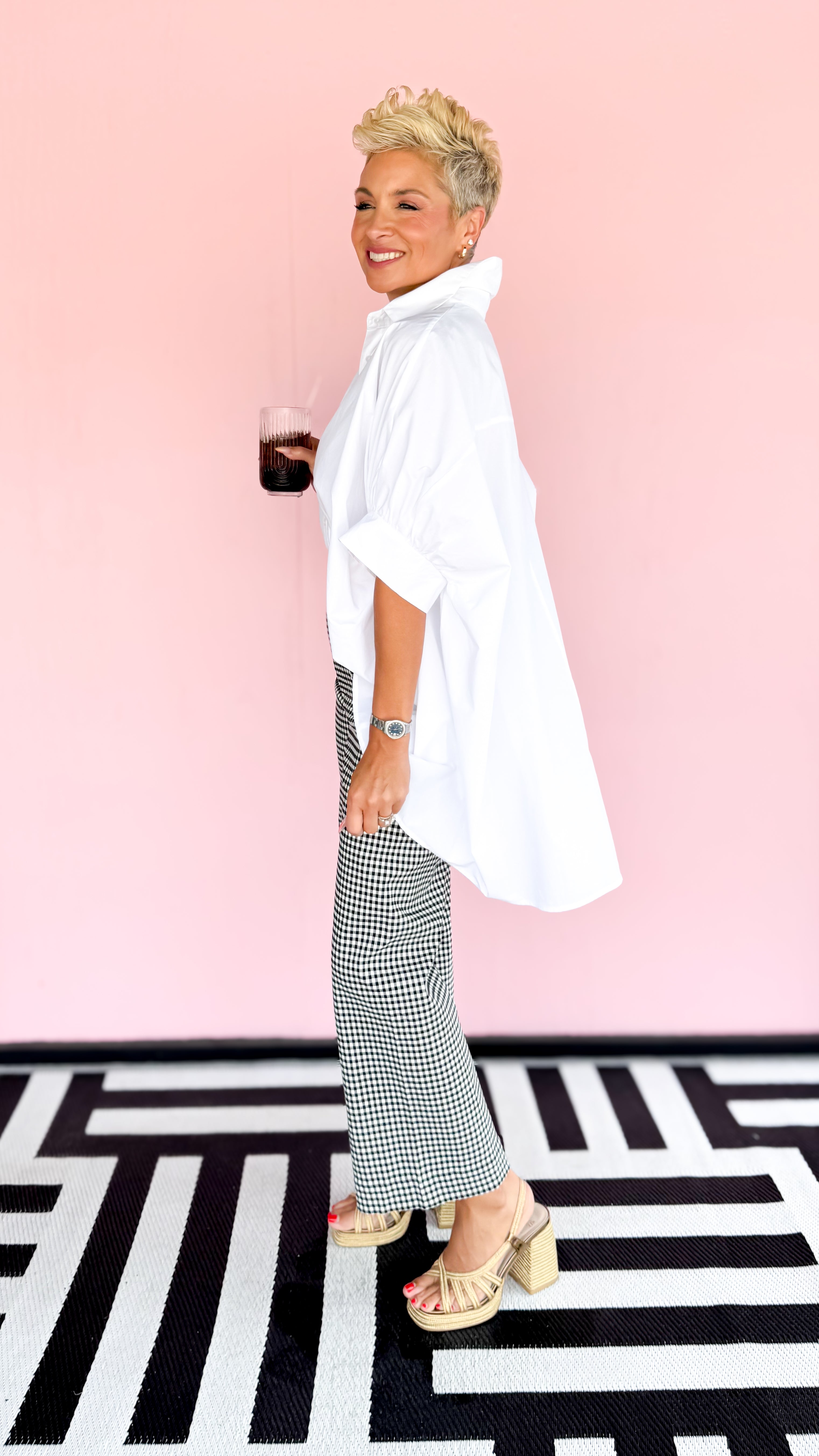Oversized Short Sleeve Top in White