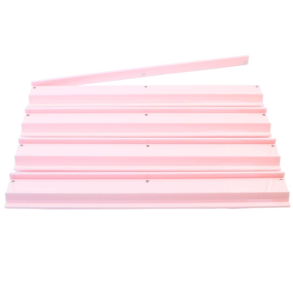 Set of pink straws on a white background