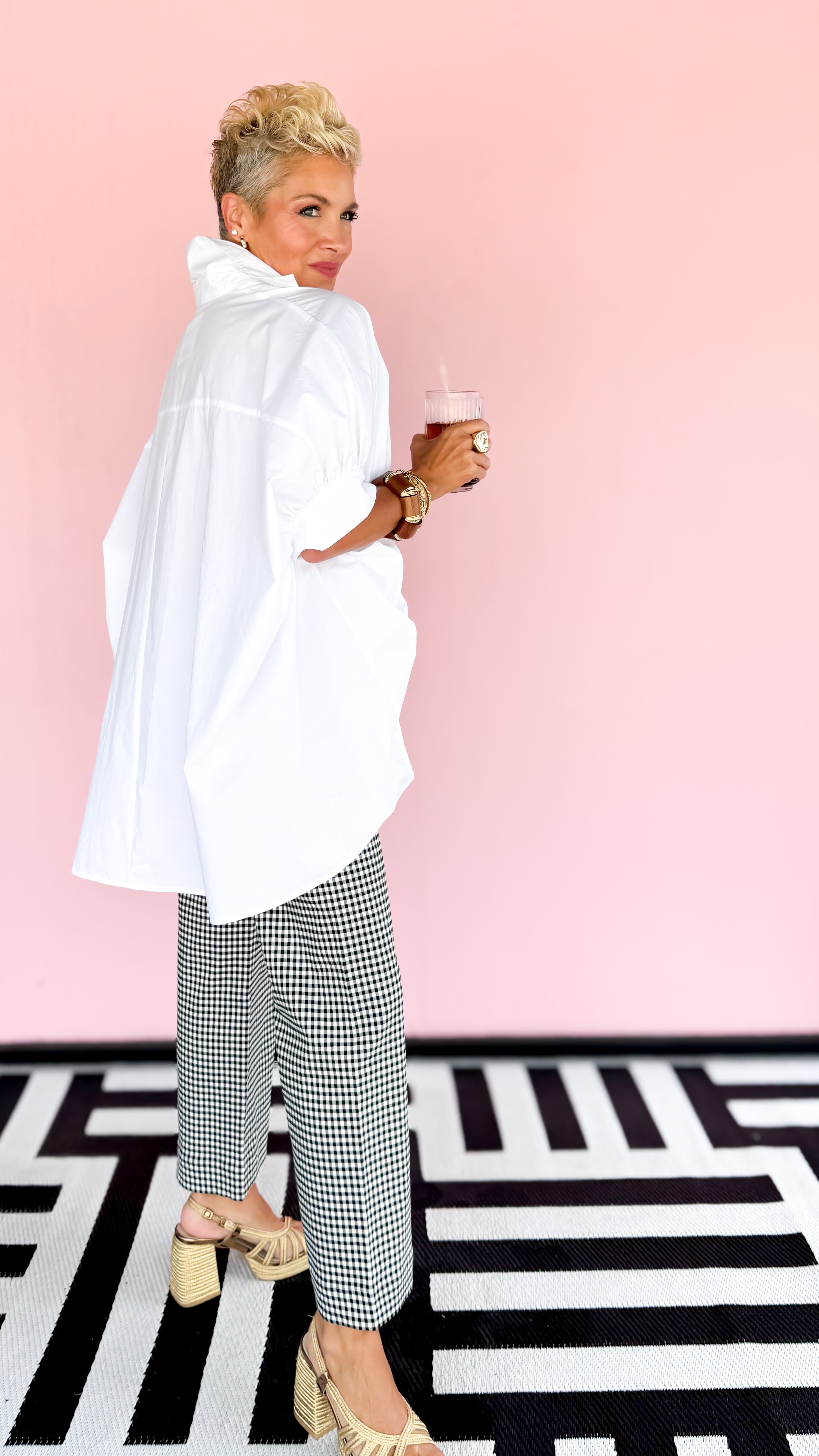 Oversized Short Sleeve Top in White