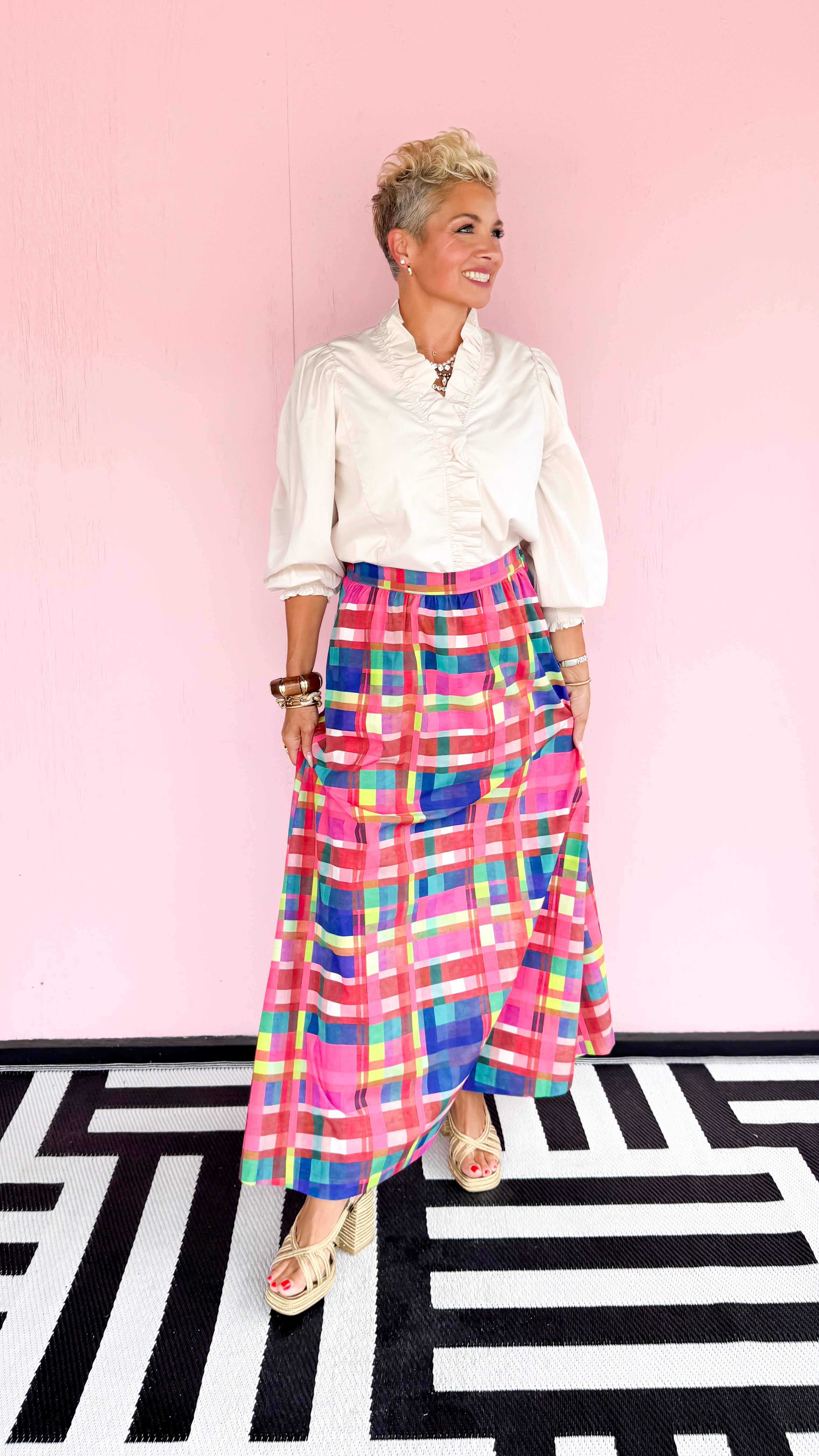 Daphne Maxi Skirt/Hot Pink