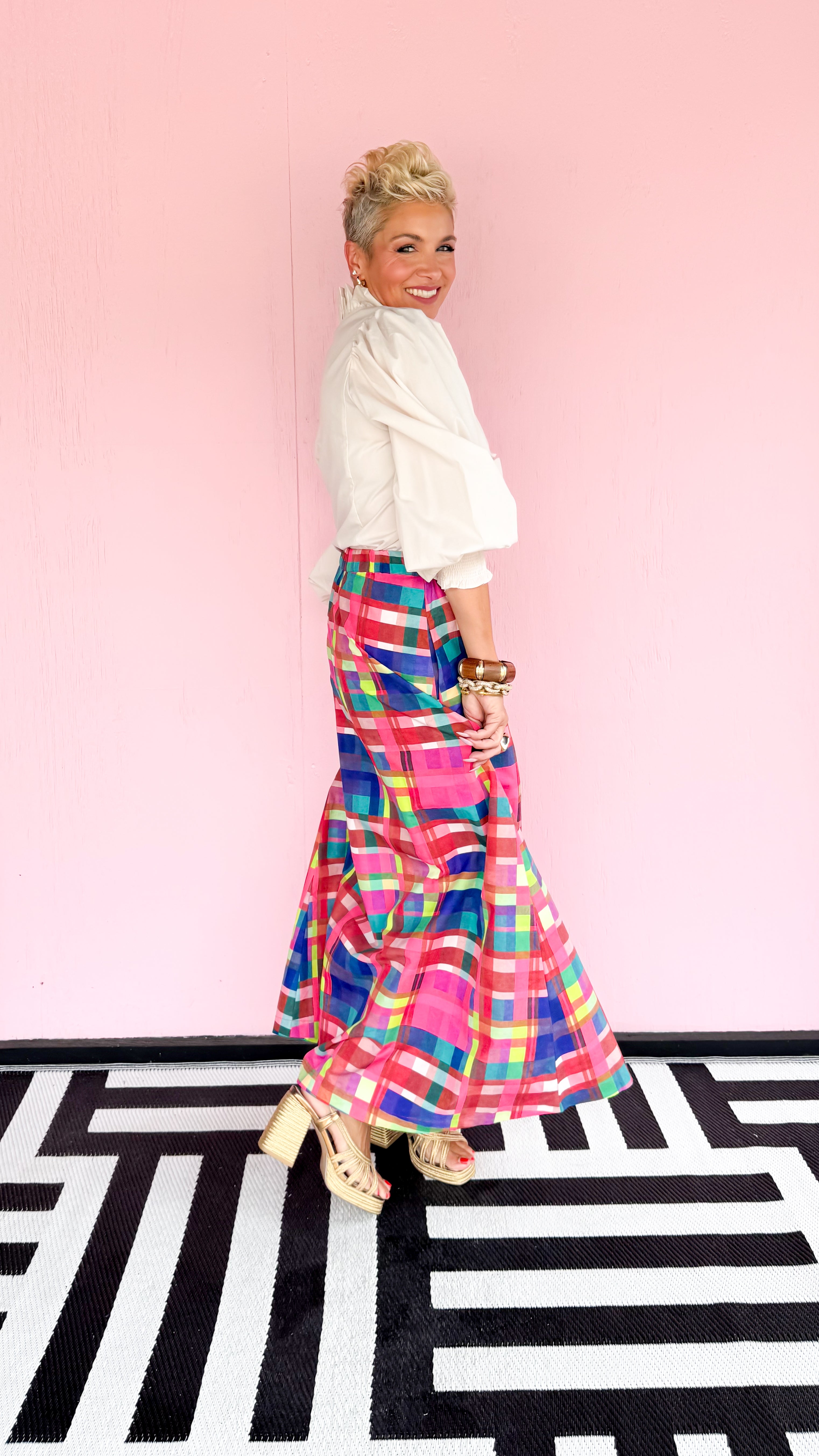 Daphne Maxi Skirt/Hot Pink