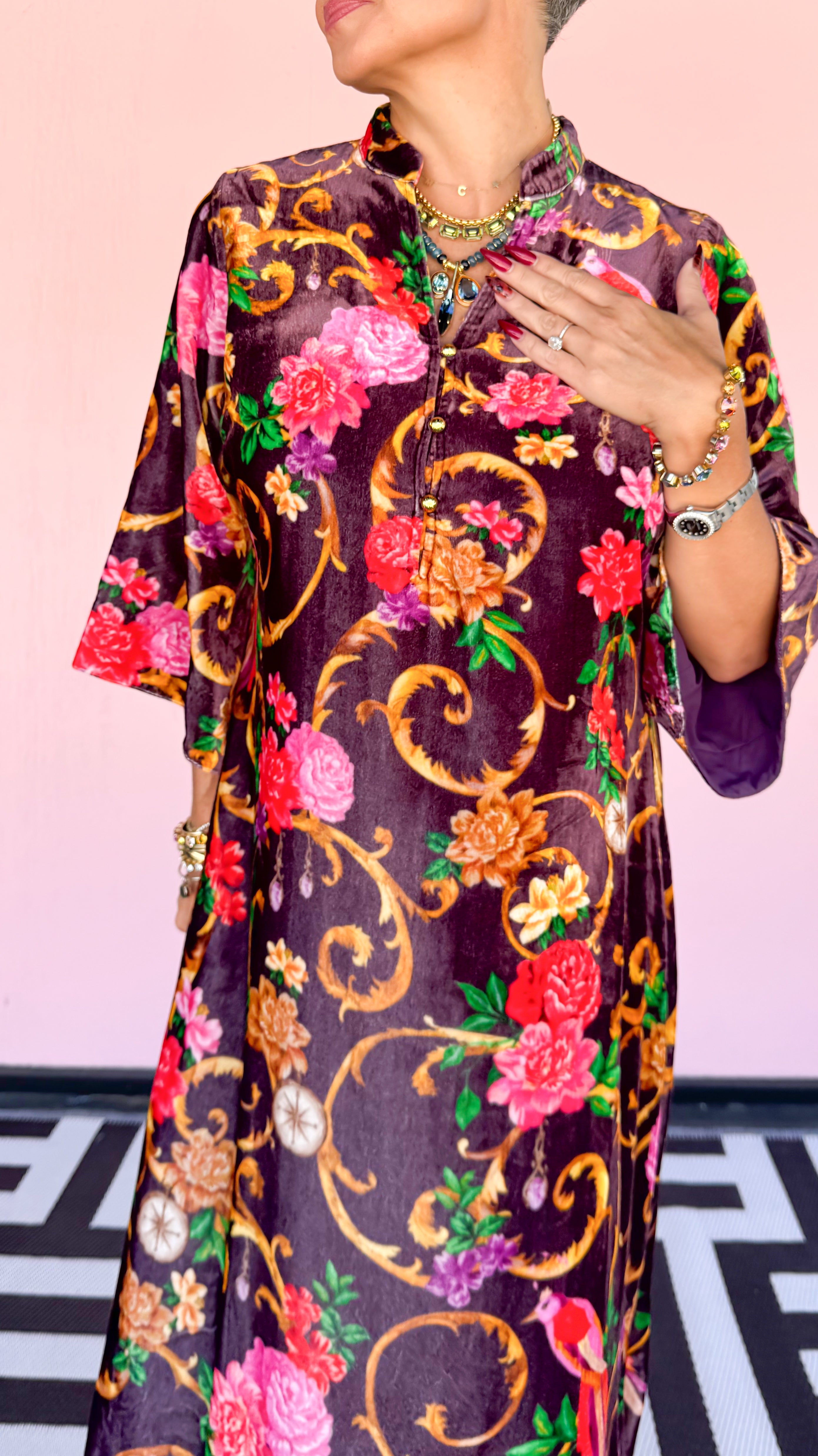 Jerry Velvet V-neck Midi Dress
