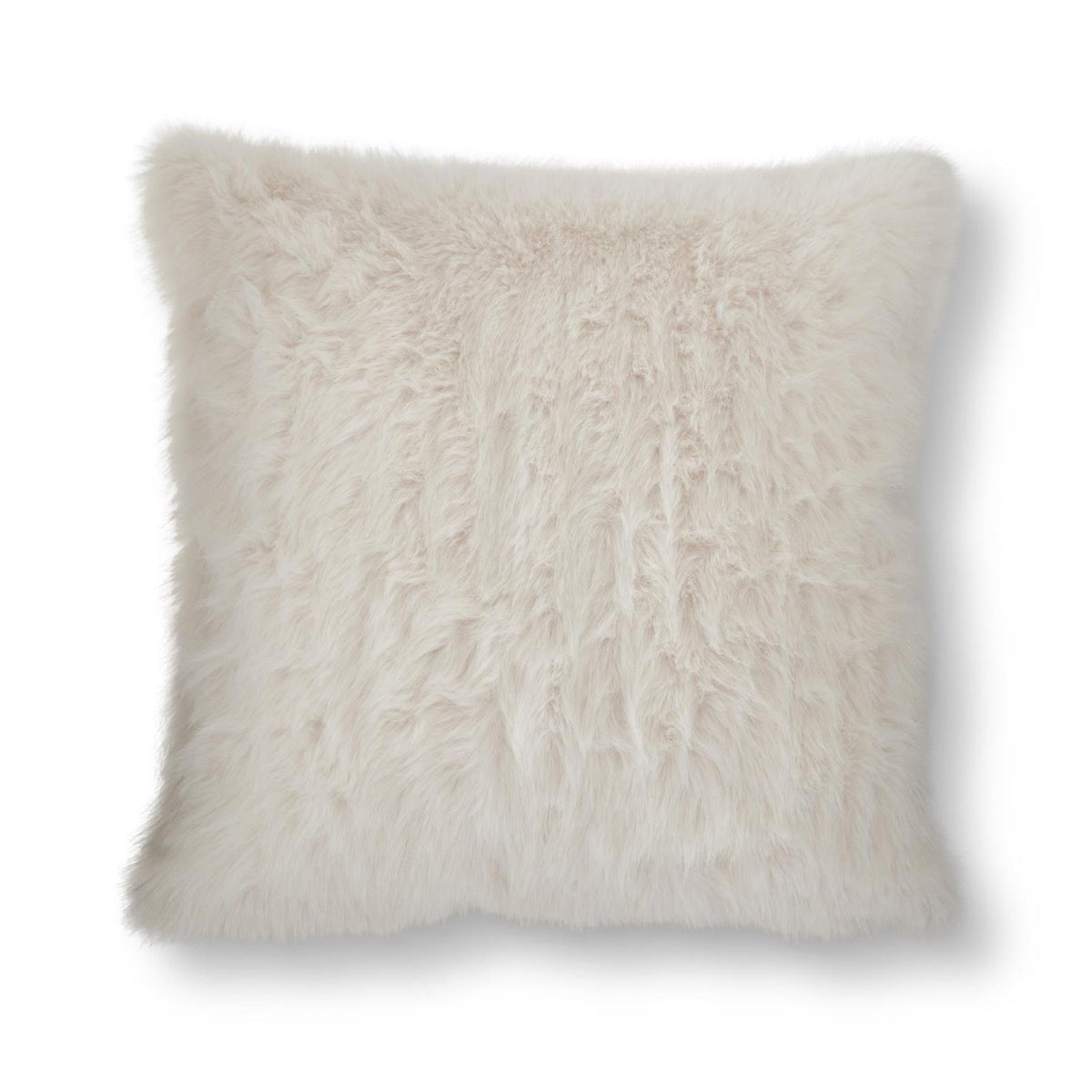 24 inch white vegan fur throw pillow, original product photo