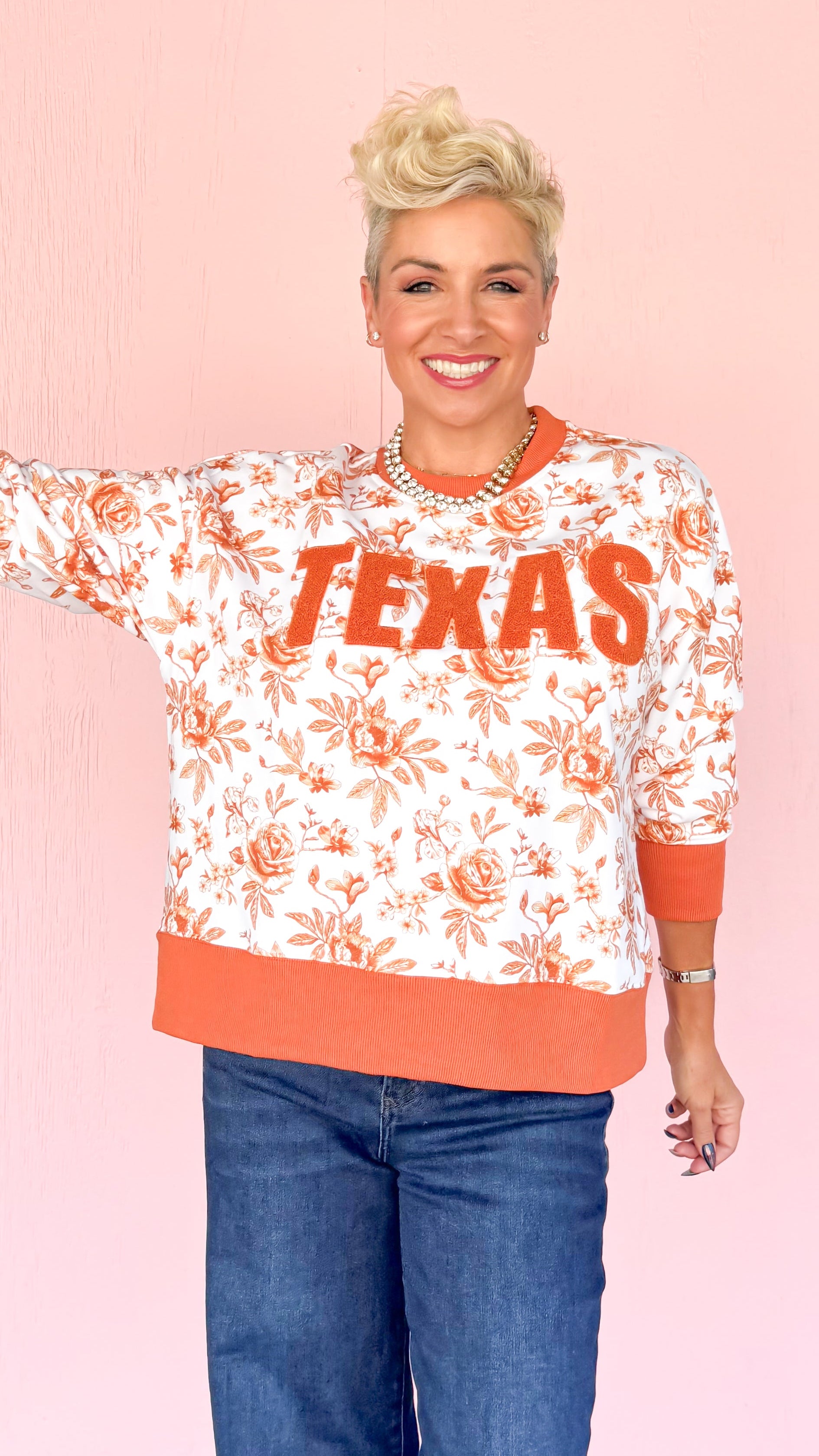 University of Texas Floral Toile Sweatshirt - The BLVD