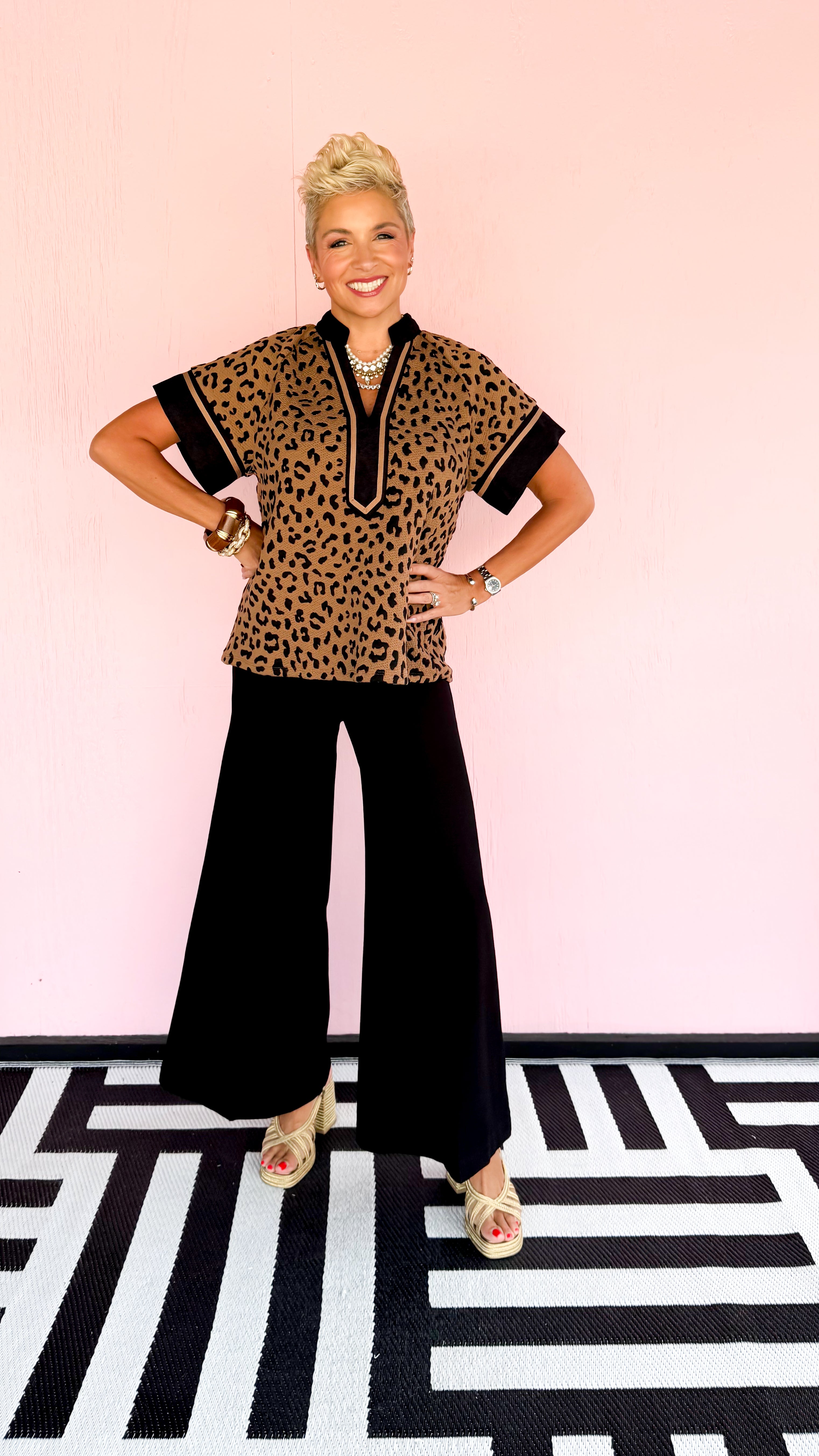 Raquel Cheetah Top/Brown