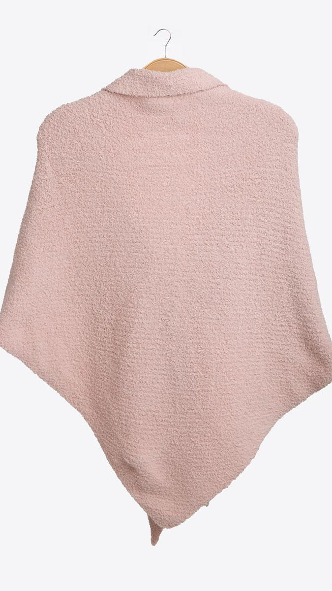 Pink Solid Shoulder Wrap/Shawl