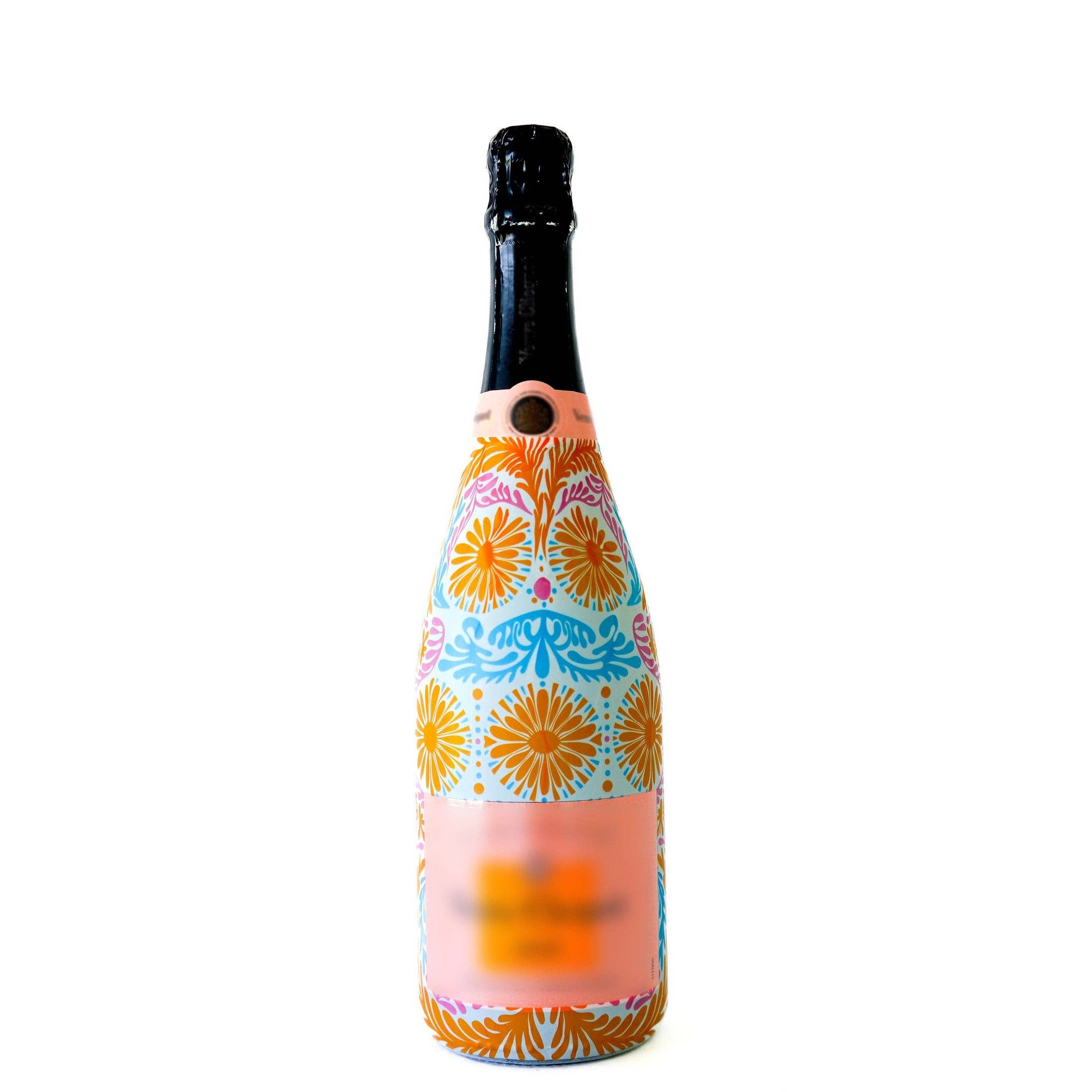 Beau Bottles Parfait Jardin floral champagne bottle wrap — styled view — BLVD Boutik