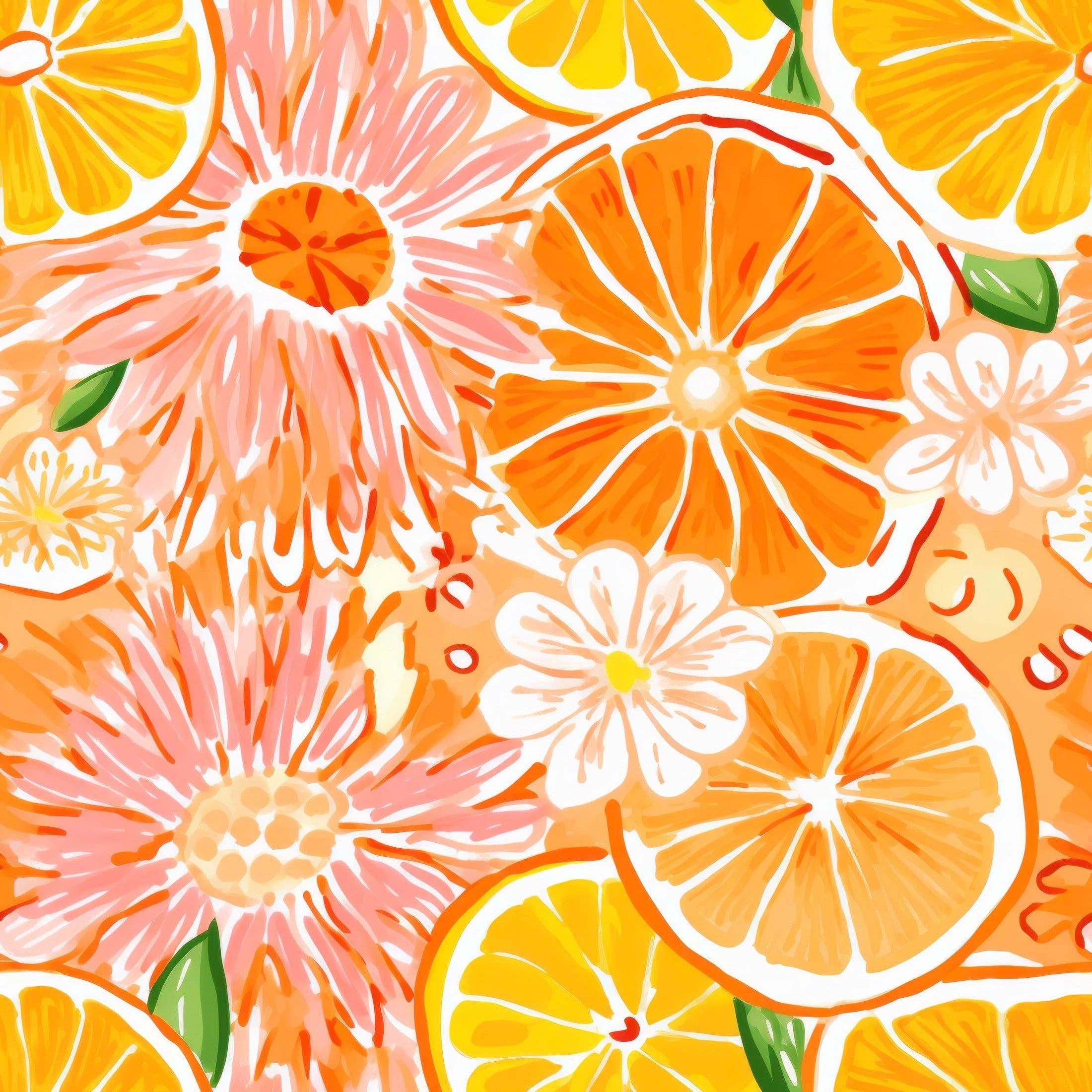 Beau Bottles Preppy Watercolor Oranges La Marca prosecco bottle wrap — detail view — BLVD Boutik