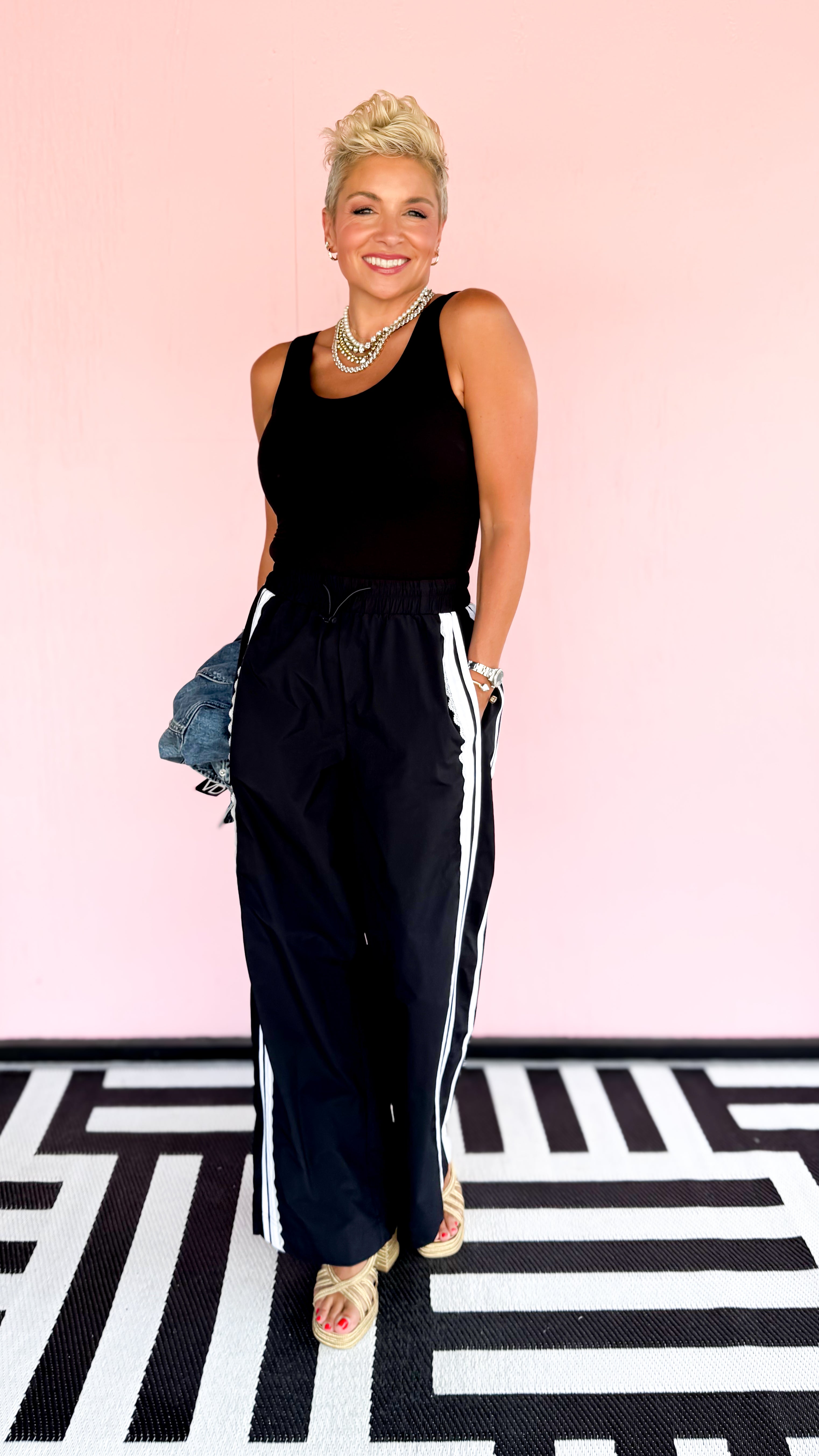 Track Pant Lace Detail/Black