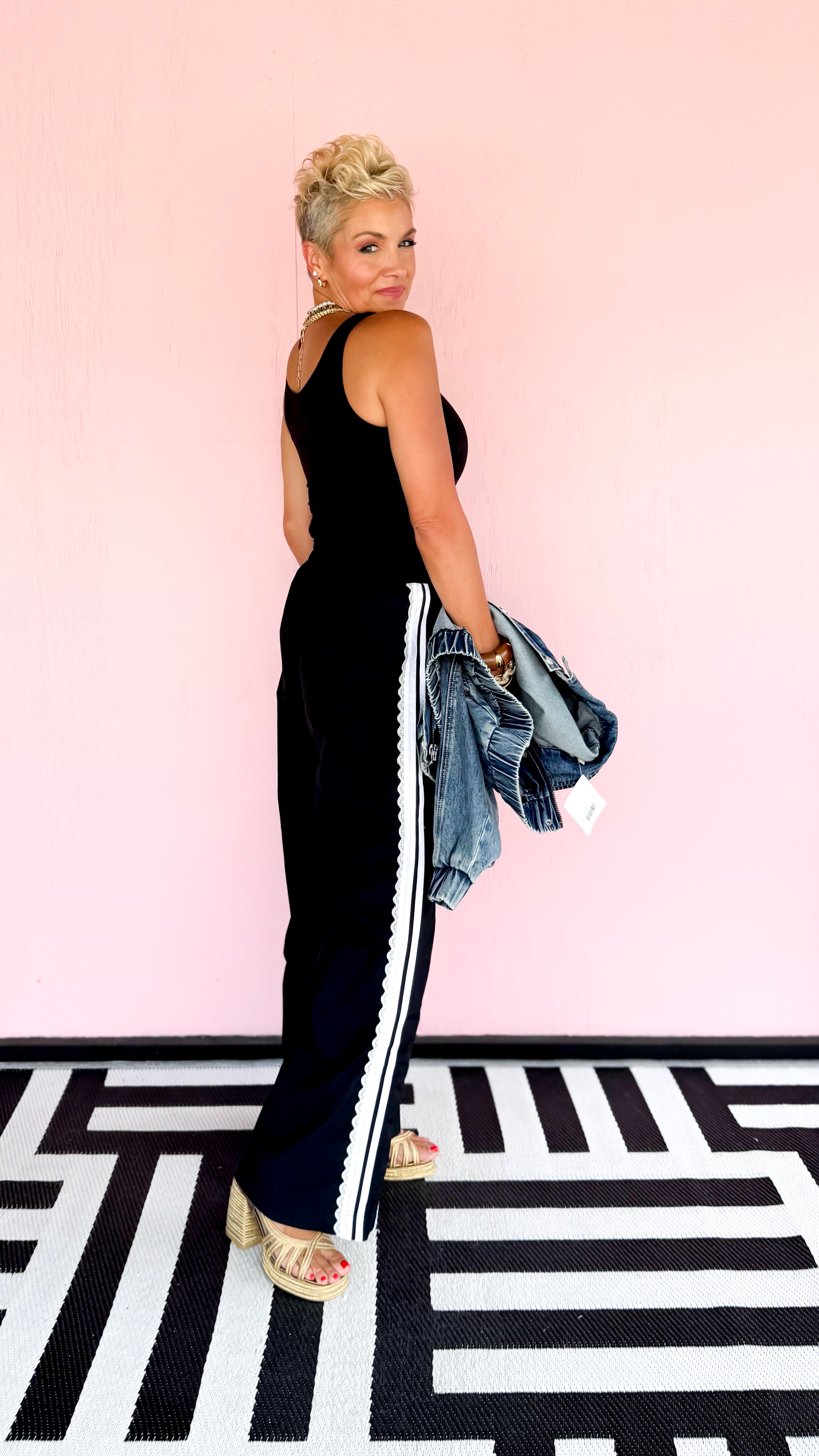 Track Pant Lace Detail/Black