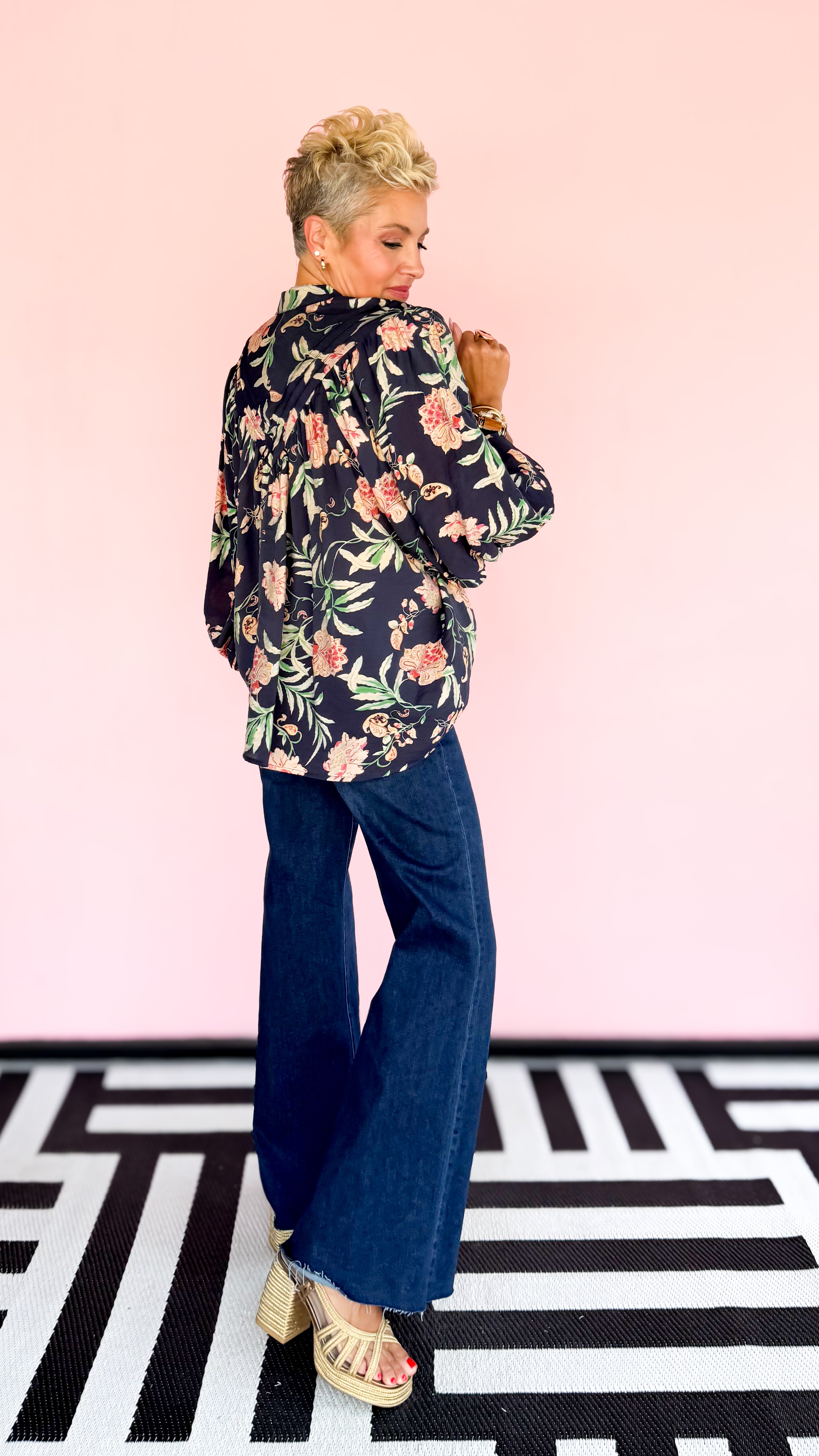 Carter Floral Top/Blue
