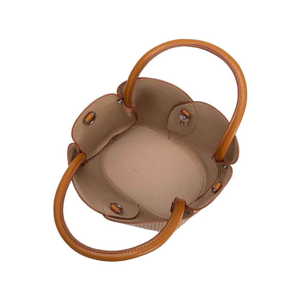 Tulip Raffia Midi Bag
