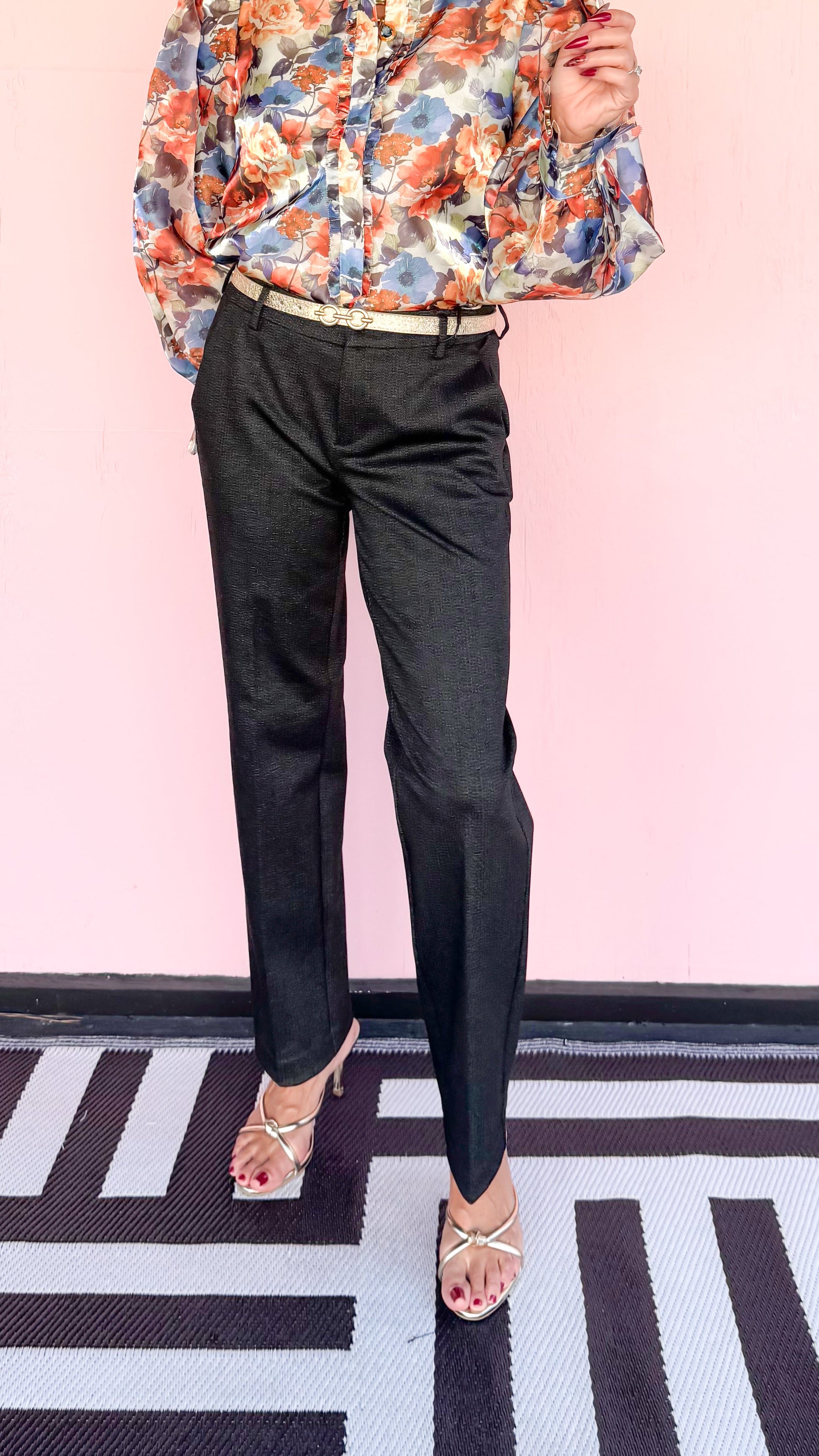 Kelsey Trouser/Smokey Herringbone - The BLVD