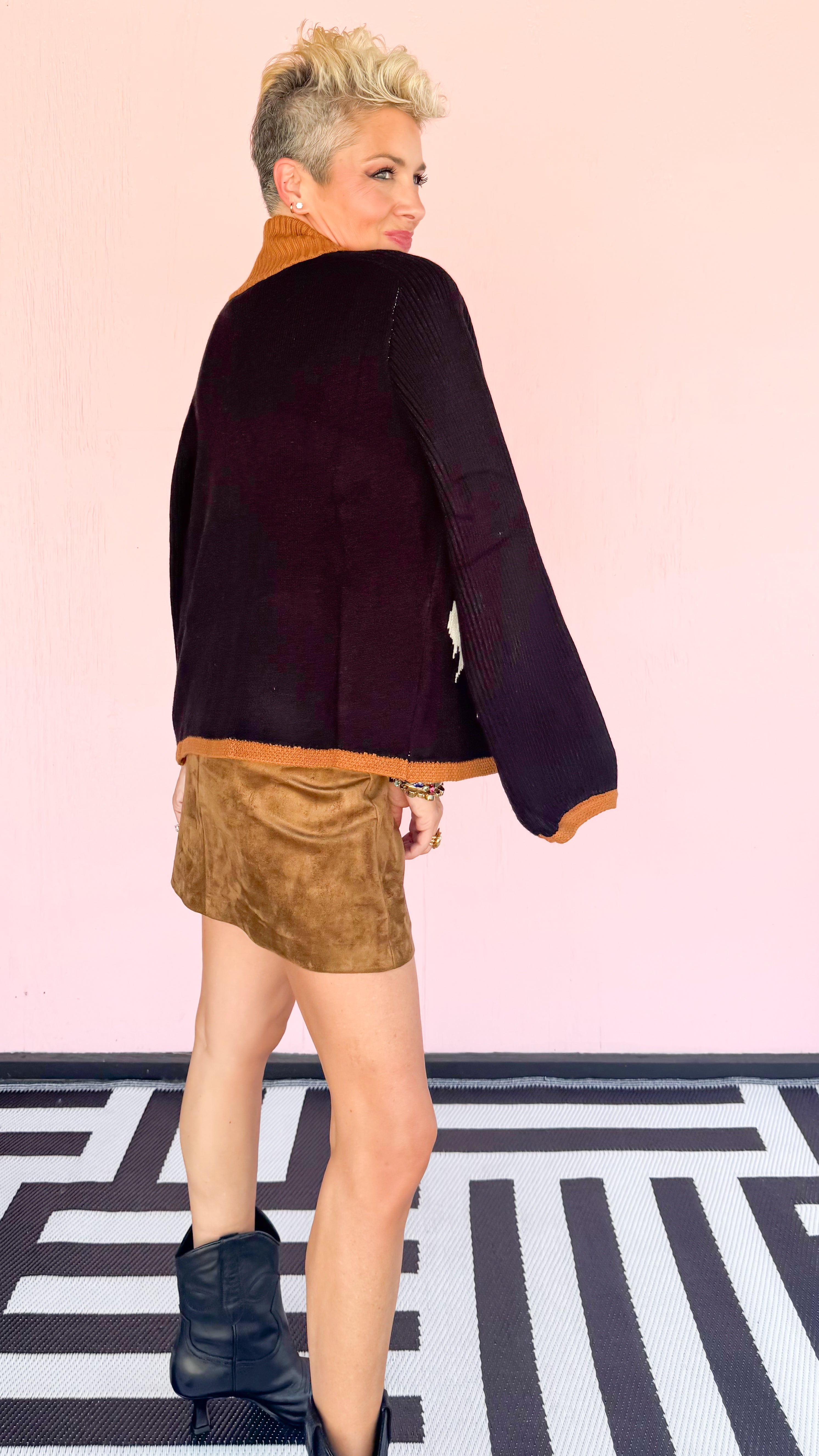 Ciera Suede Mini Skirt/Brown