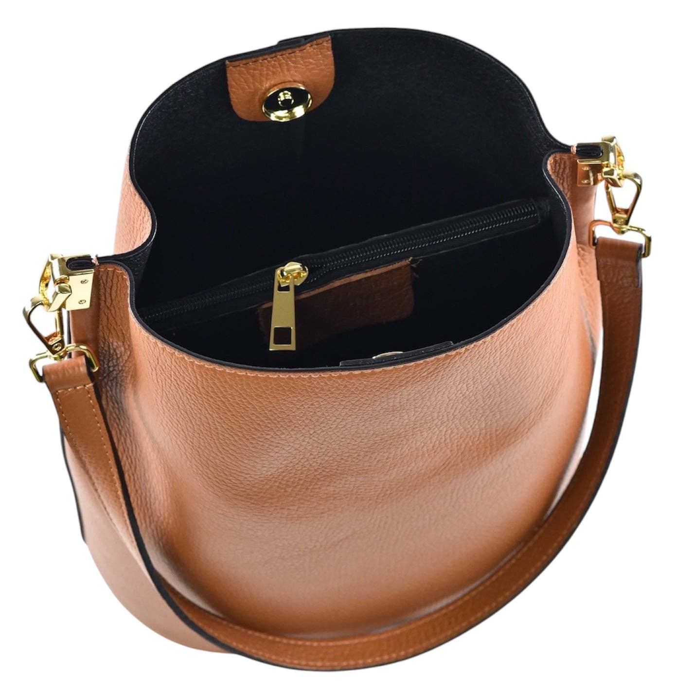 Giulia bucket bag in genuine leather accessory - styled view - BLVD Boutik
