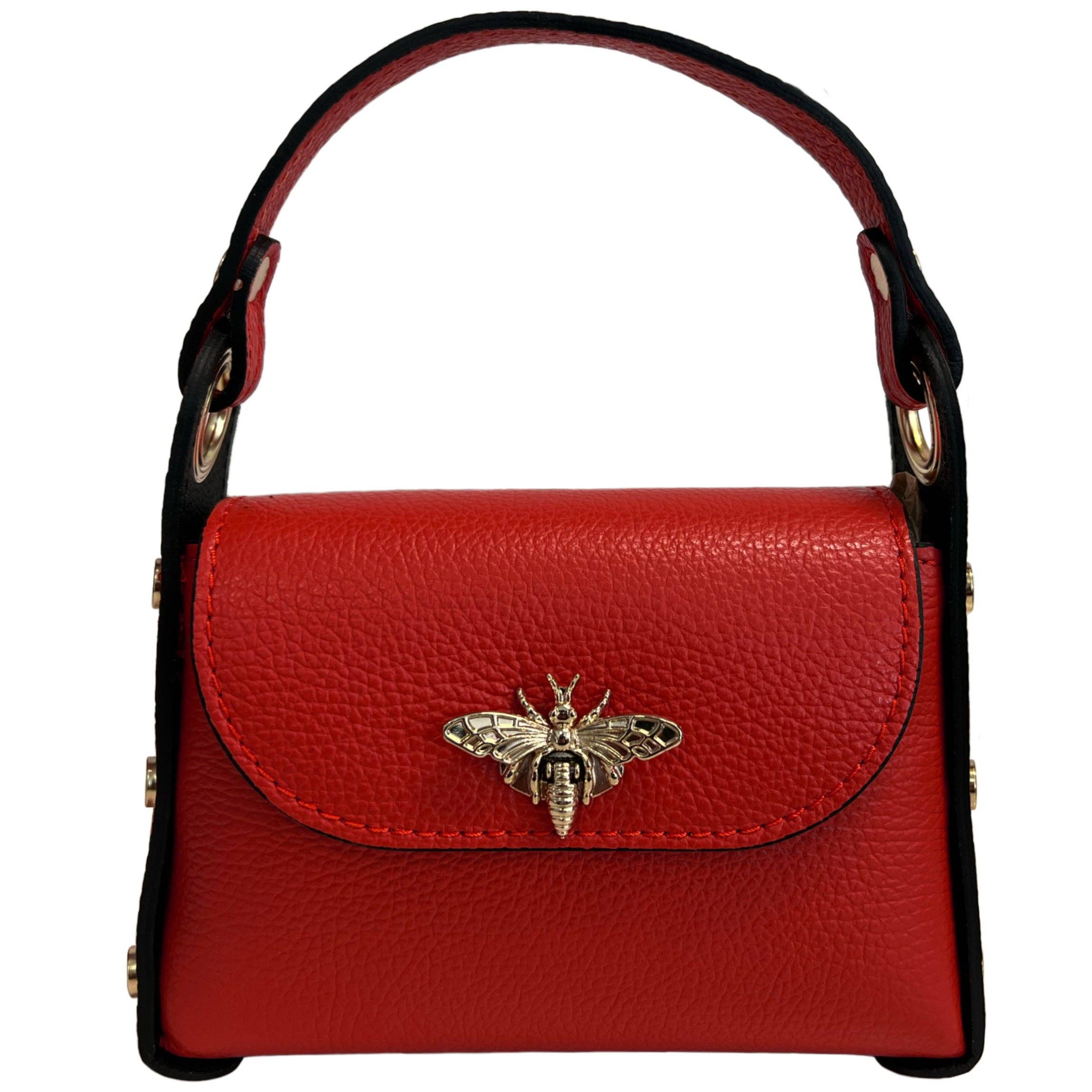 Mini leather bag with fly closure accessory - full view - BLVD Boutik