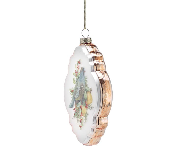 12 Days of Christmas glass ornament, side profile
