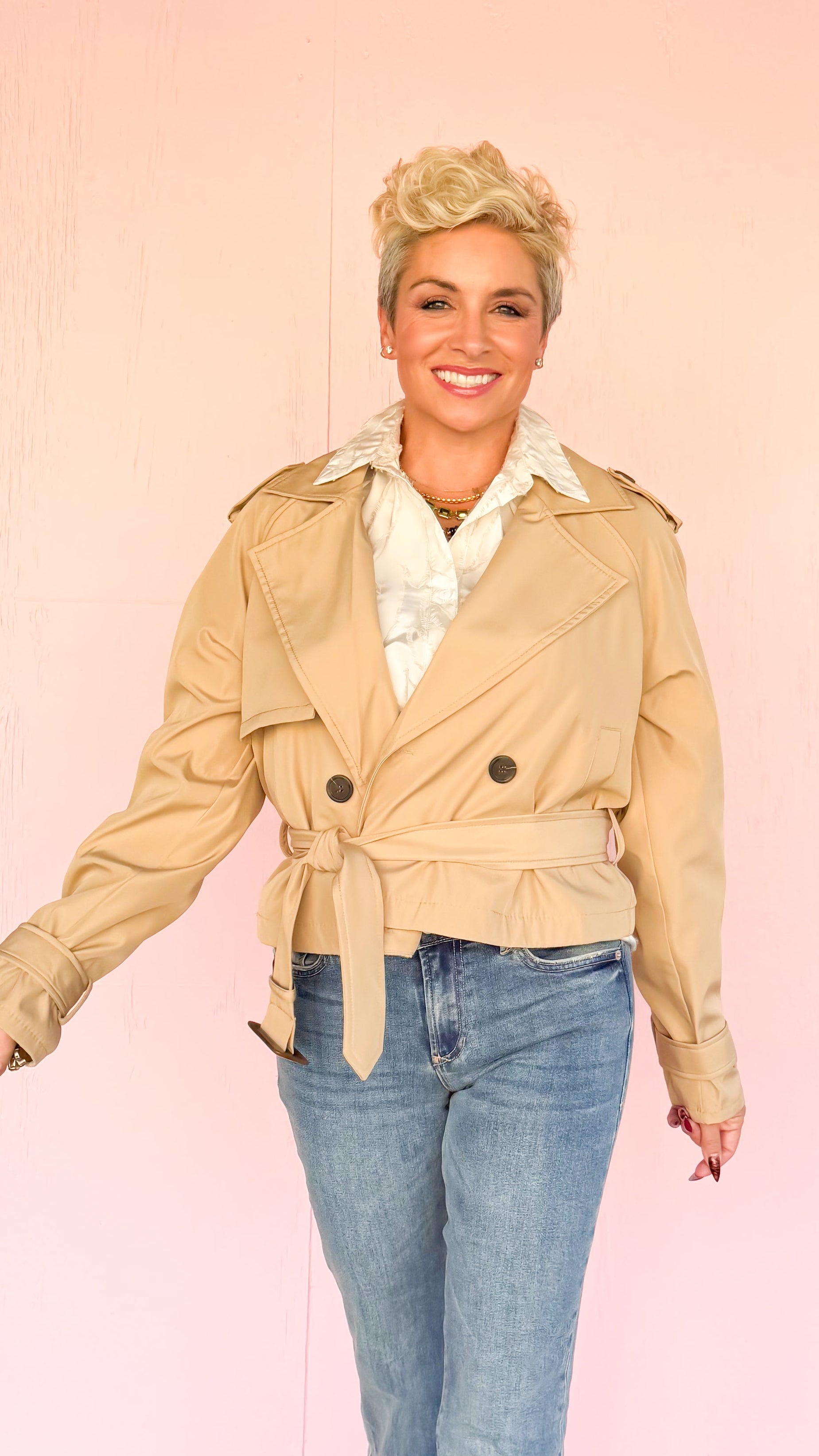 Cropped Trench Coat/Tan - The BLVD