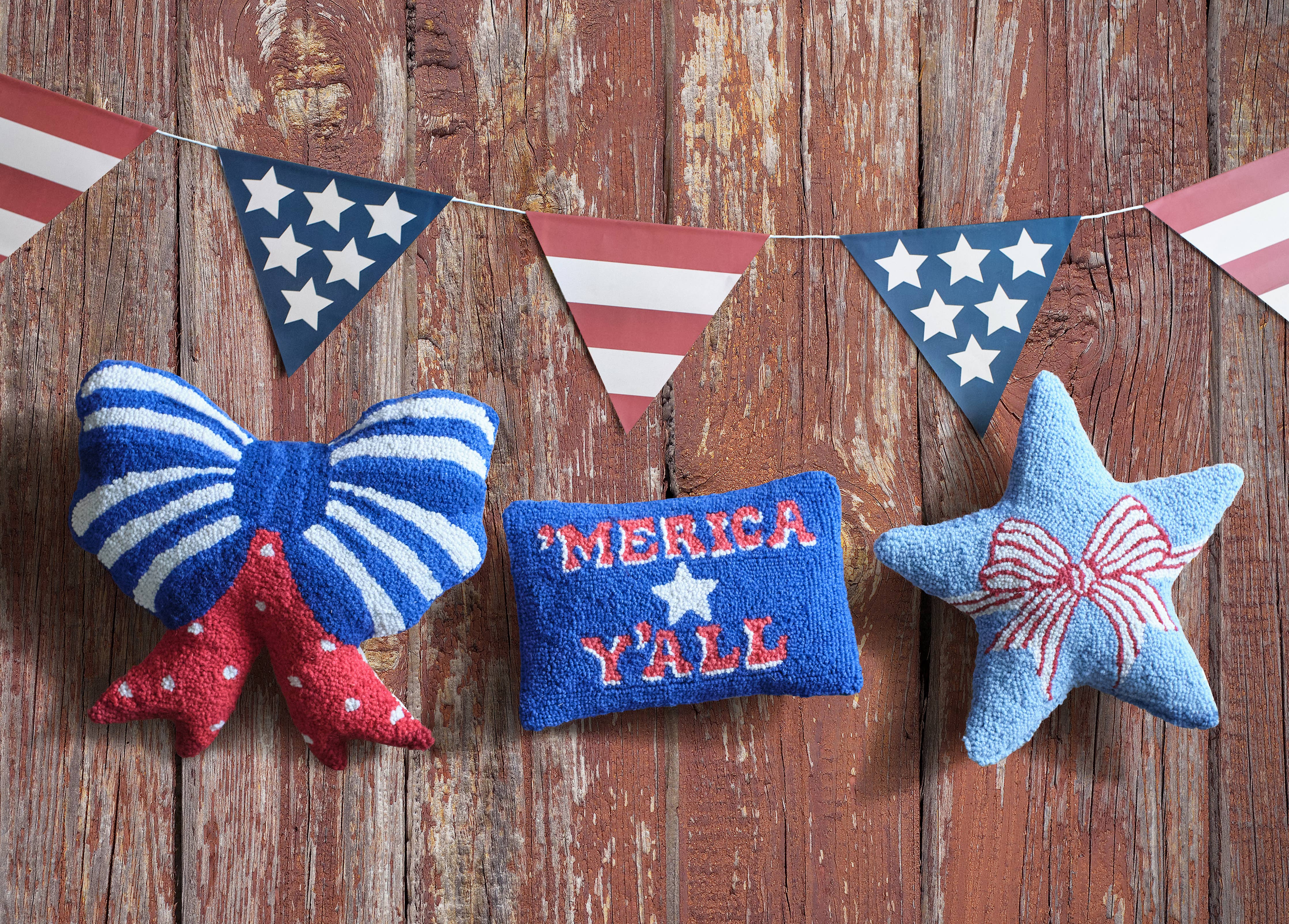 Shaped Patriotic Bow Hook Pillow - The BLVD