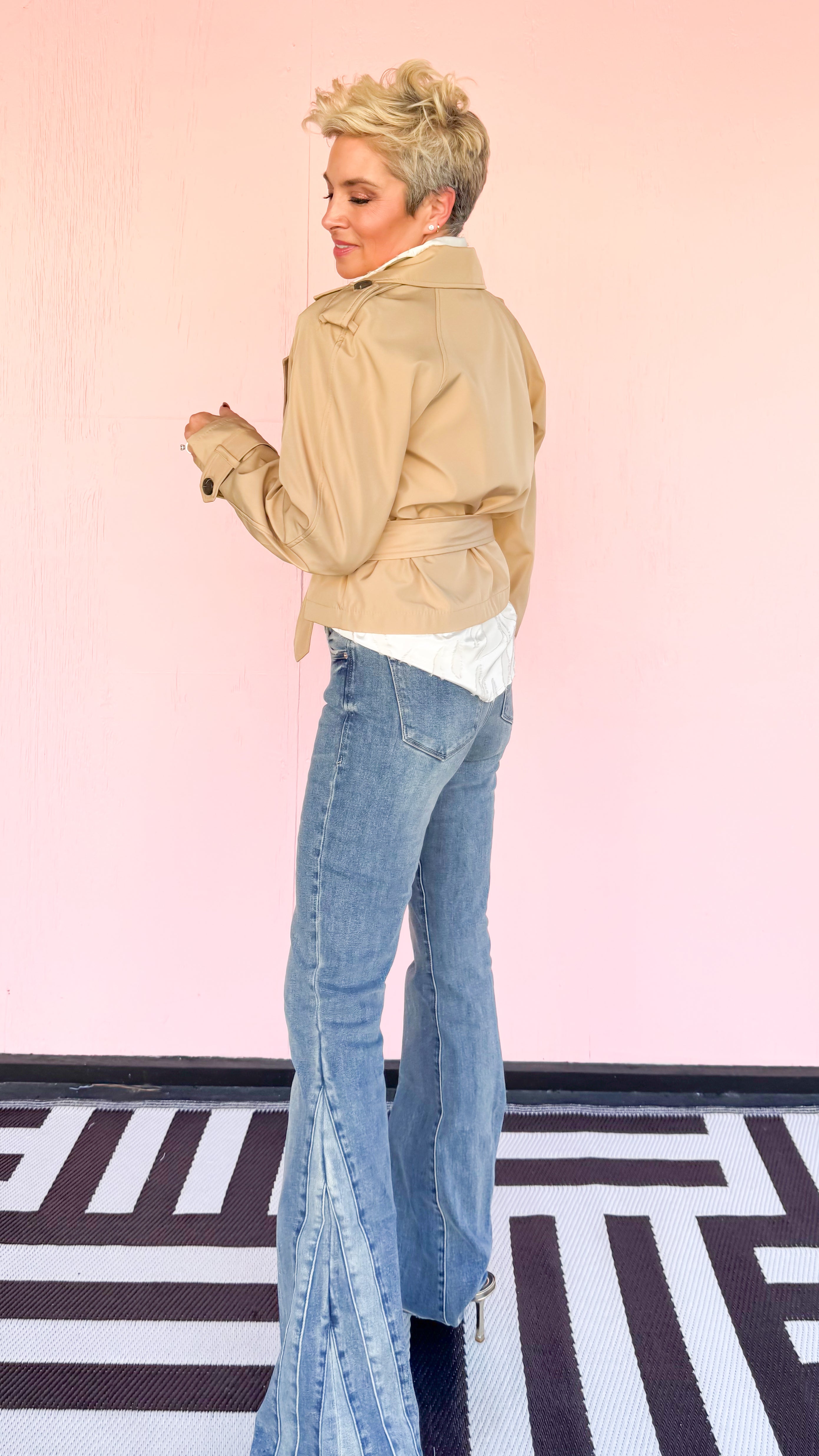 Cropped Trench Coat/Tan - The BLVD