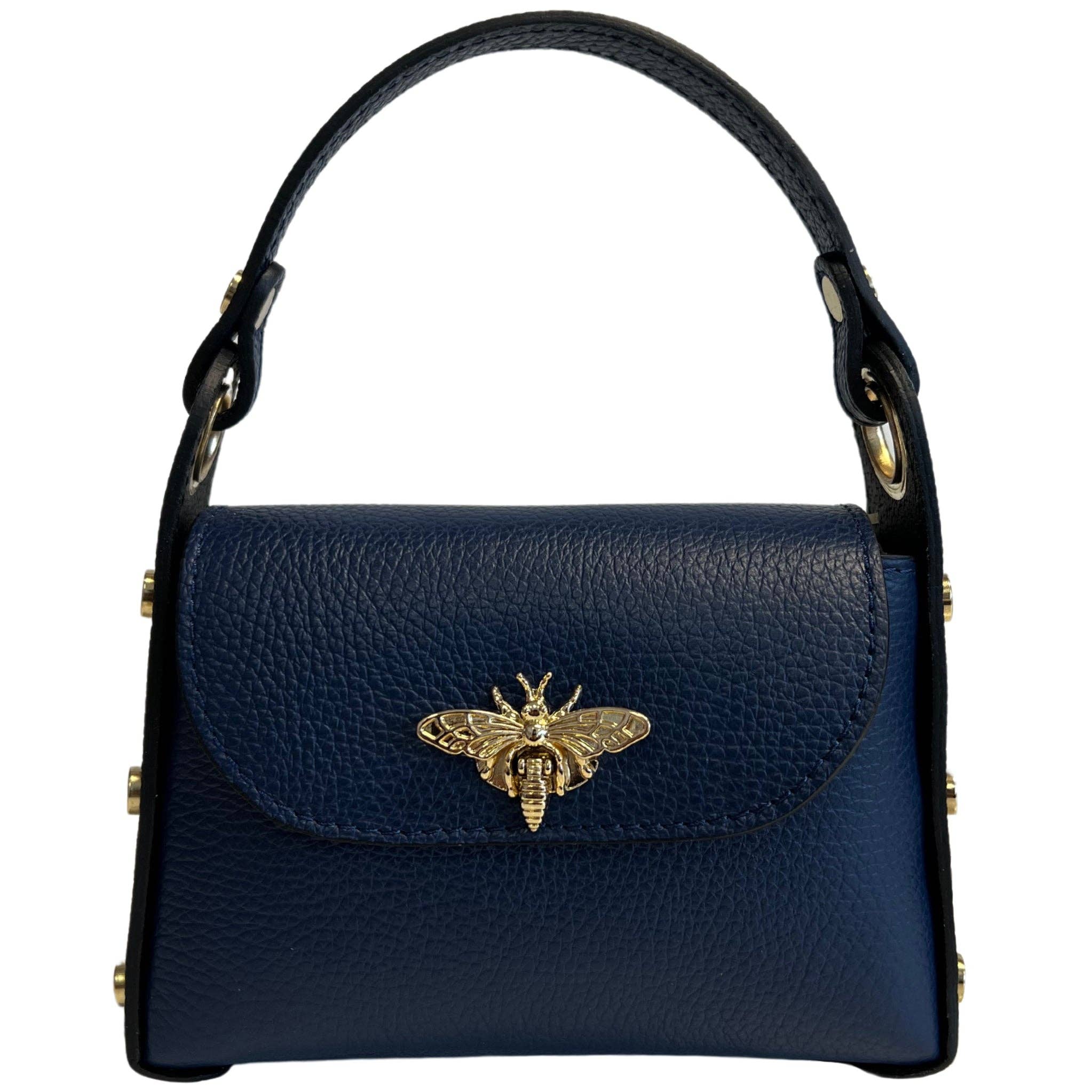 Mini Leather Bag w/Fly Closure
