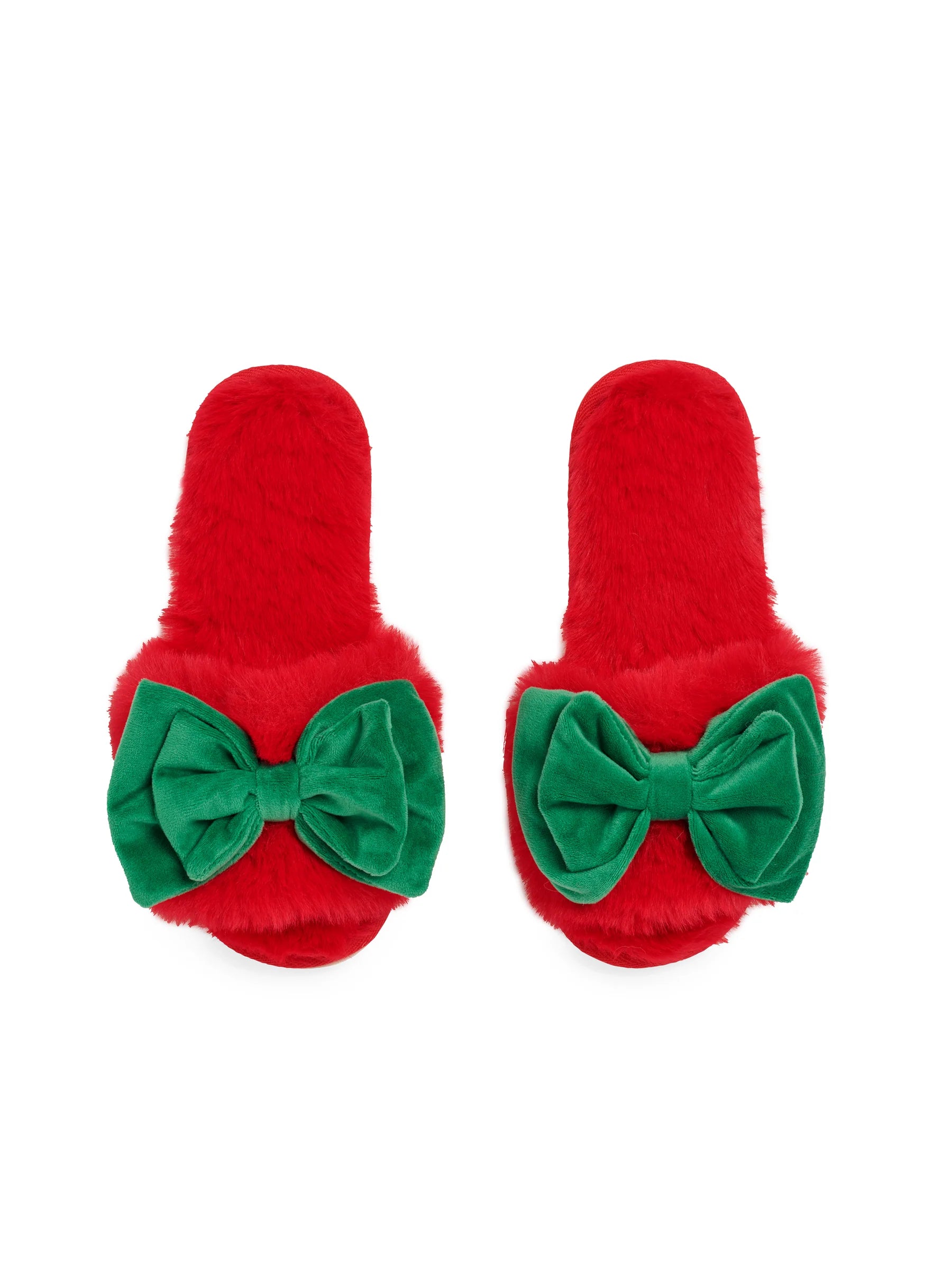 Noel Bow Slippers/Red