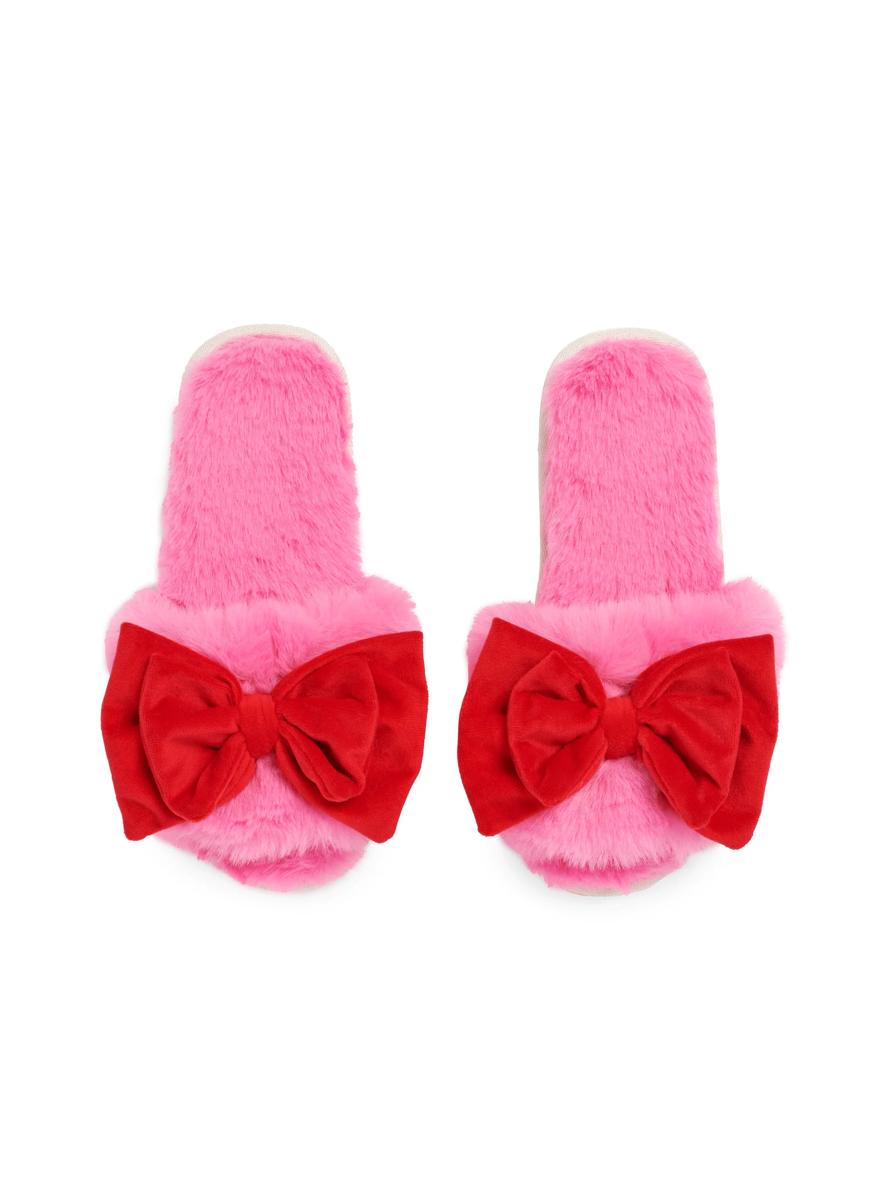 Noel Bow Slippers/Pink