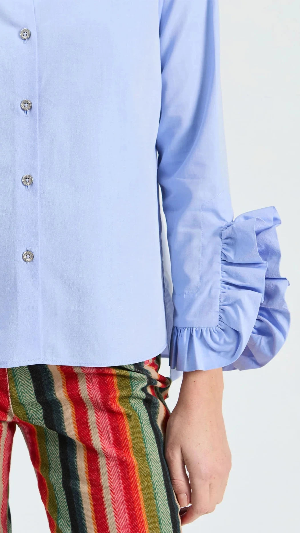 Volantes Ruffled Shirt/Blue Twill
