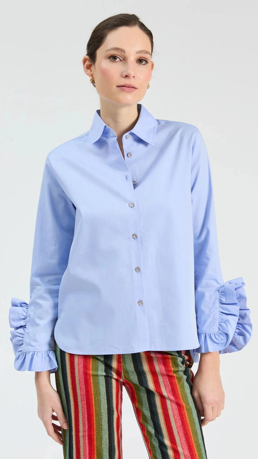 Volantes Ruffled Shirt/Blue Twill