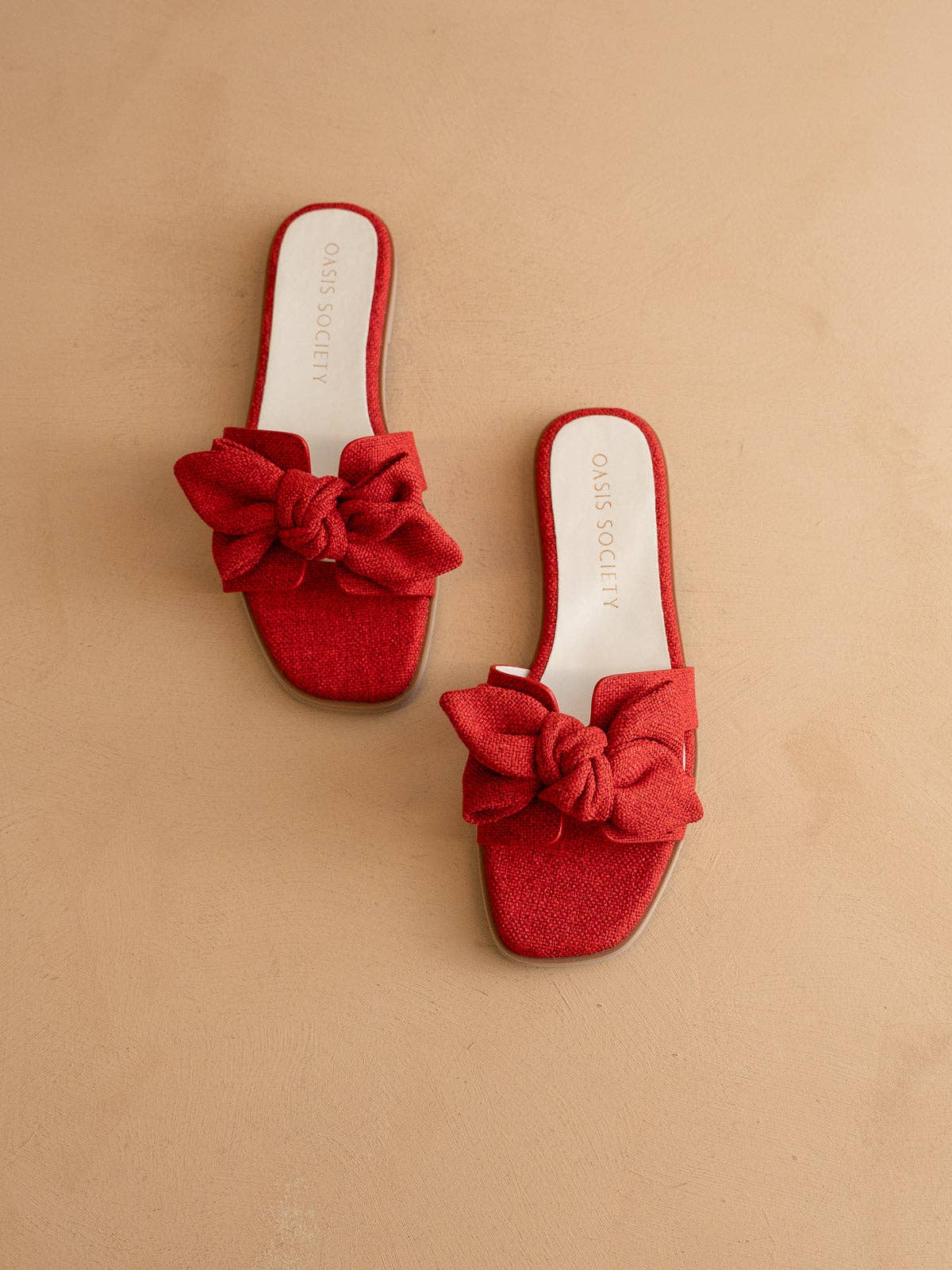 Ginny Textured Bow Slide/Red