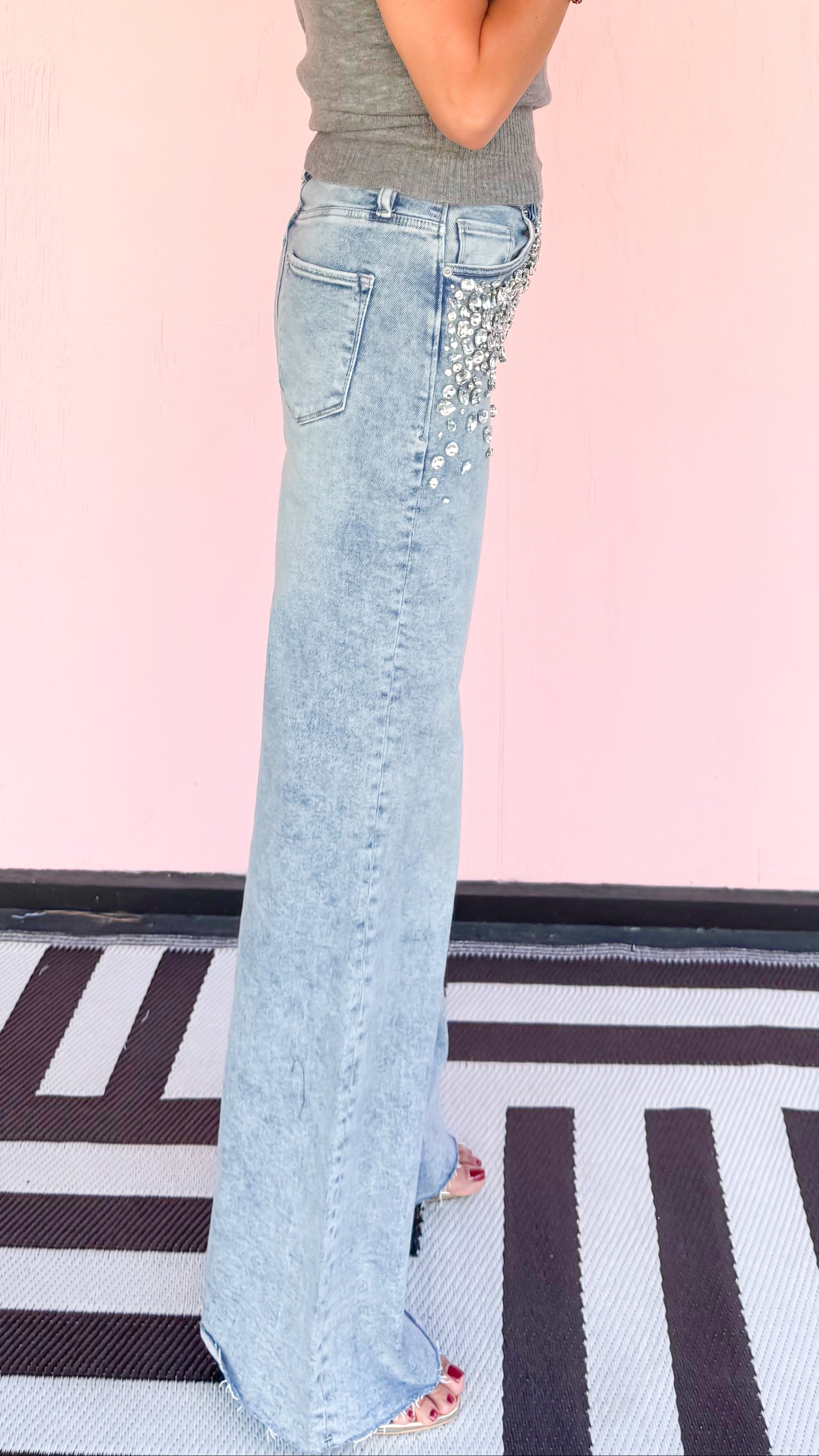 Fiona Wide Leg Sparkle Jean