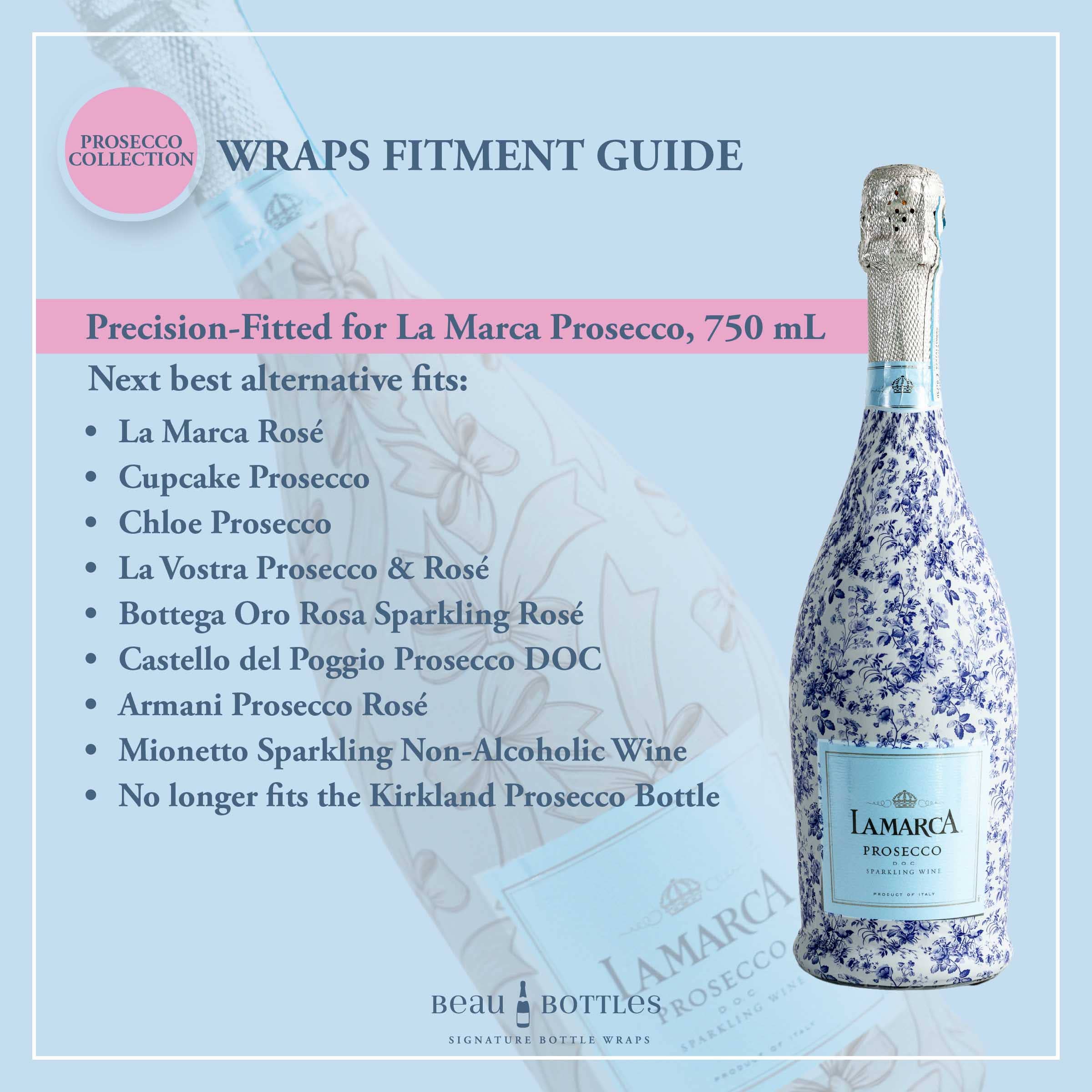 Beau Bottles Preppy Watercolor Oranges La Marca prosecco bottle wrap — alternate view — BLVD Boutik