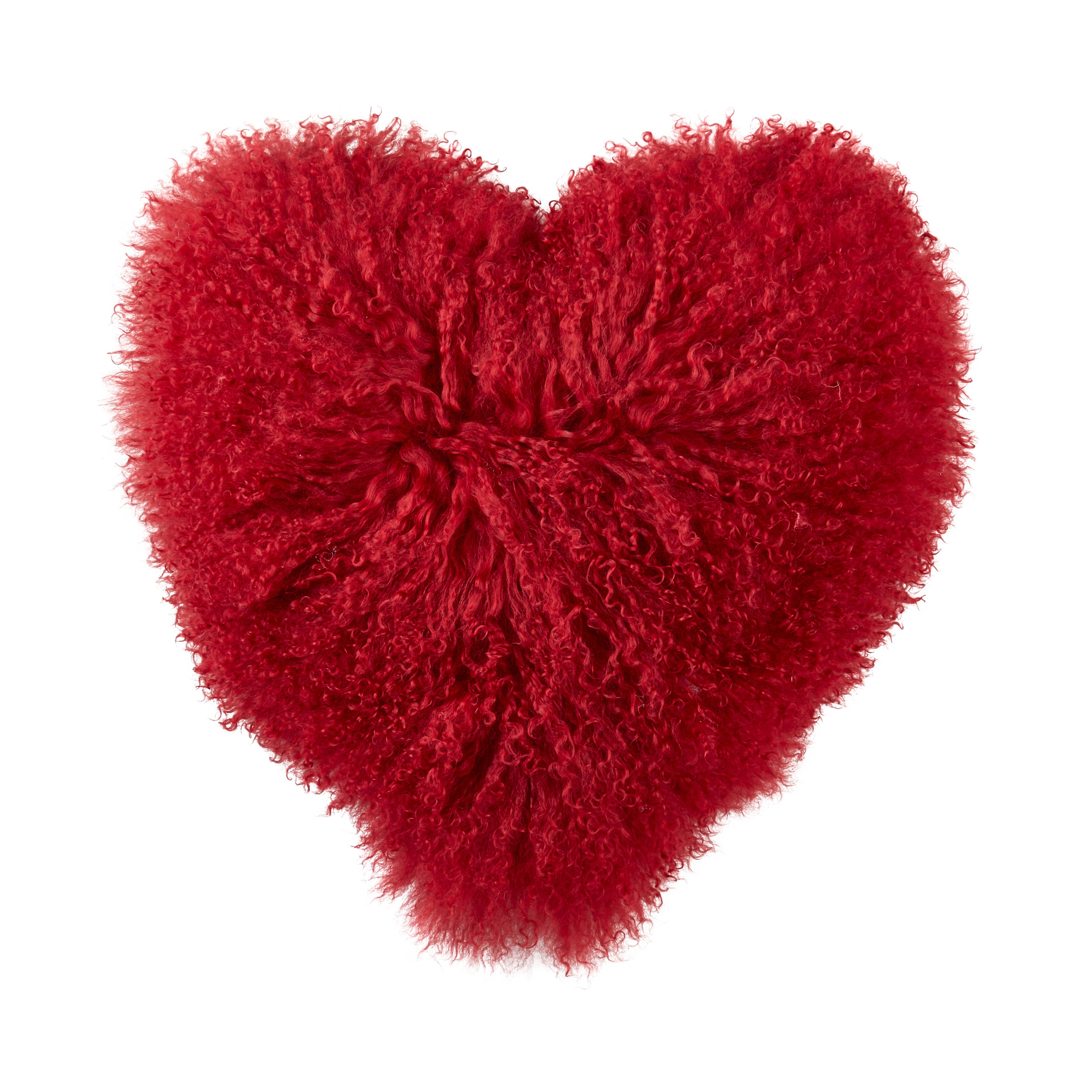 Mongolian Lamb Fur Heart Pillow - Poly Filled - The BLVD