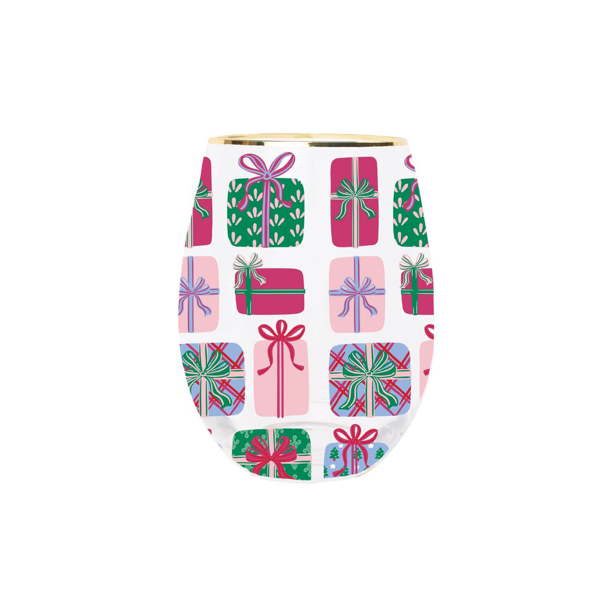 Mary Square Wrapped In Cheer embellished wine glass, original product photo