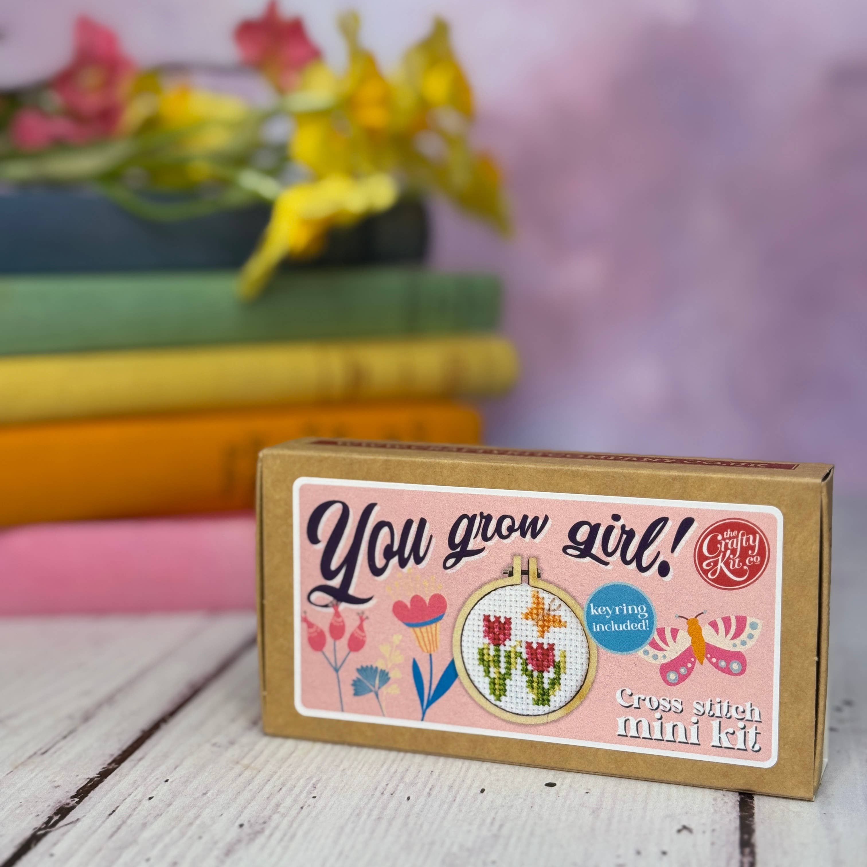 You Grow Girl mini matchbox cross stitch kit product photo - alternate view - BLVD Boutik