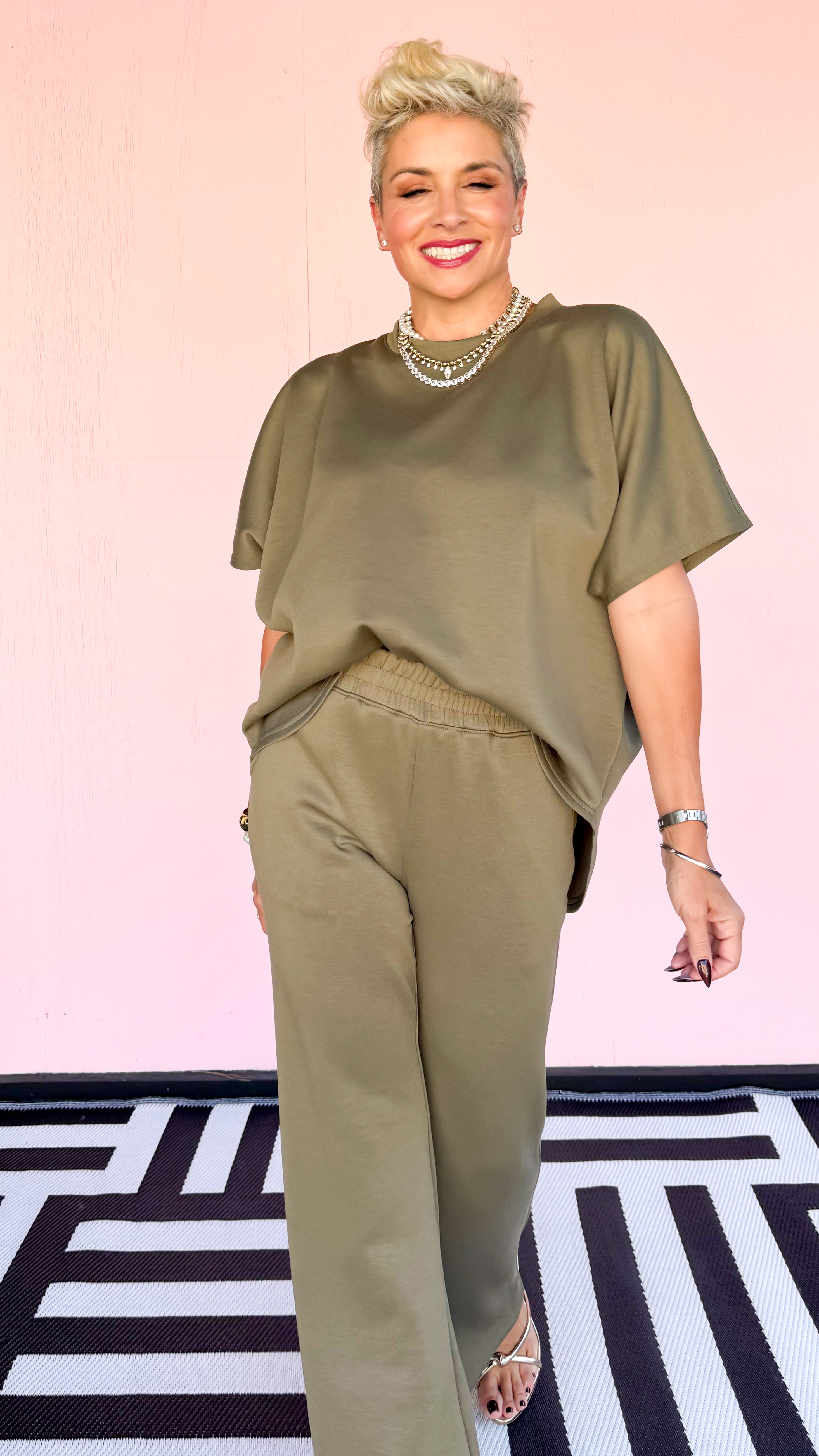 Paris Knit Pants/Olive